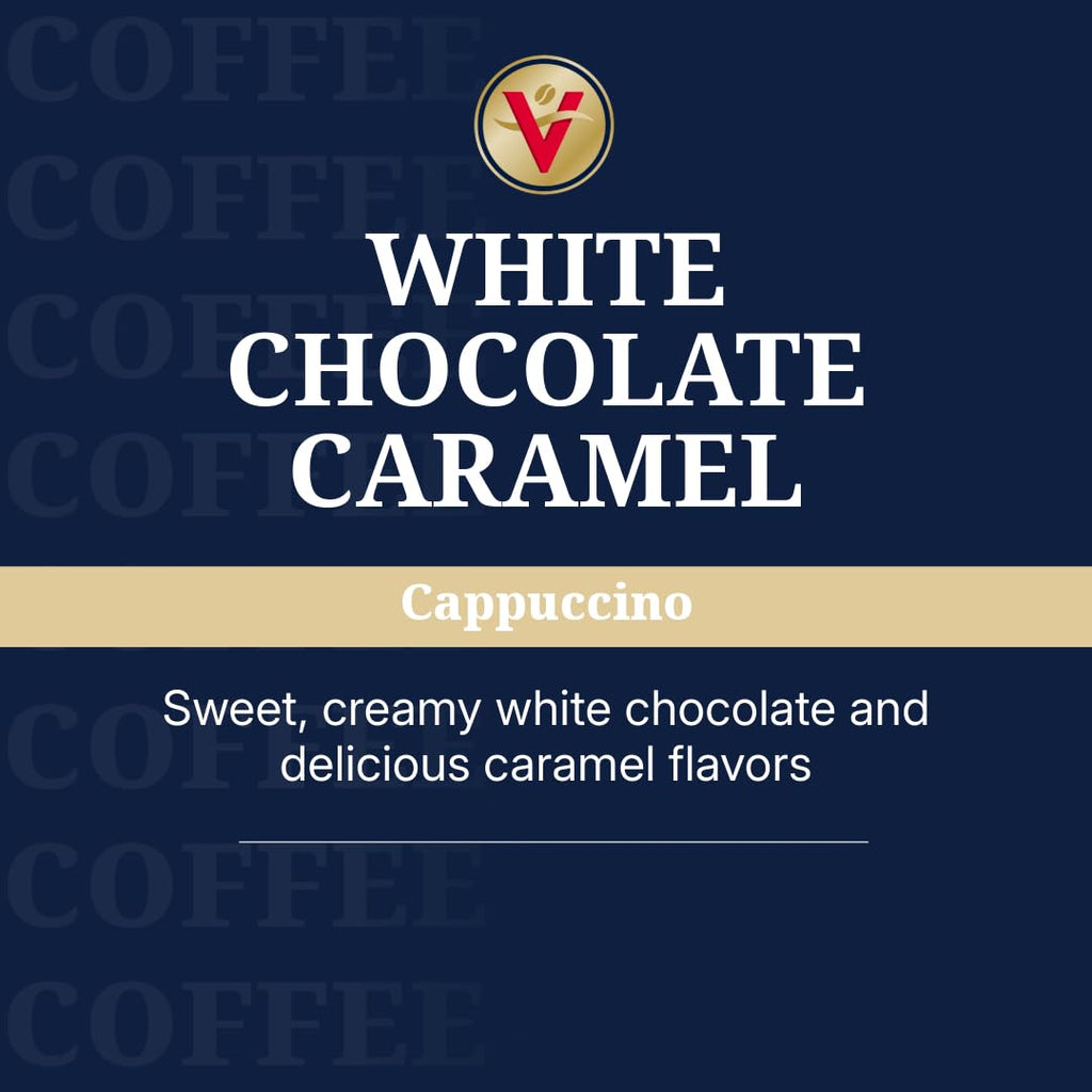 Victor Allen's Coffee White Chocolate Caramel Flavored Cappuccino, 42 Count, Single Serve Cups for Keurig K-Cup Brewers