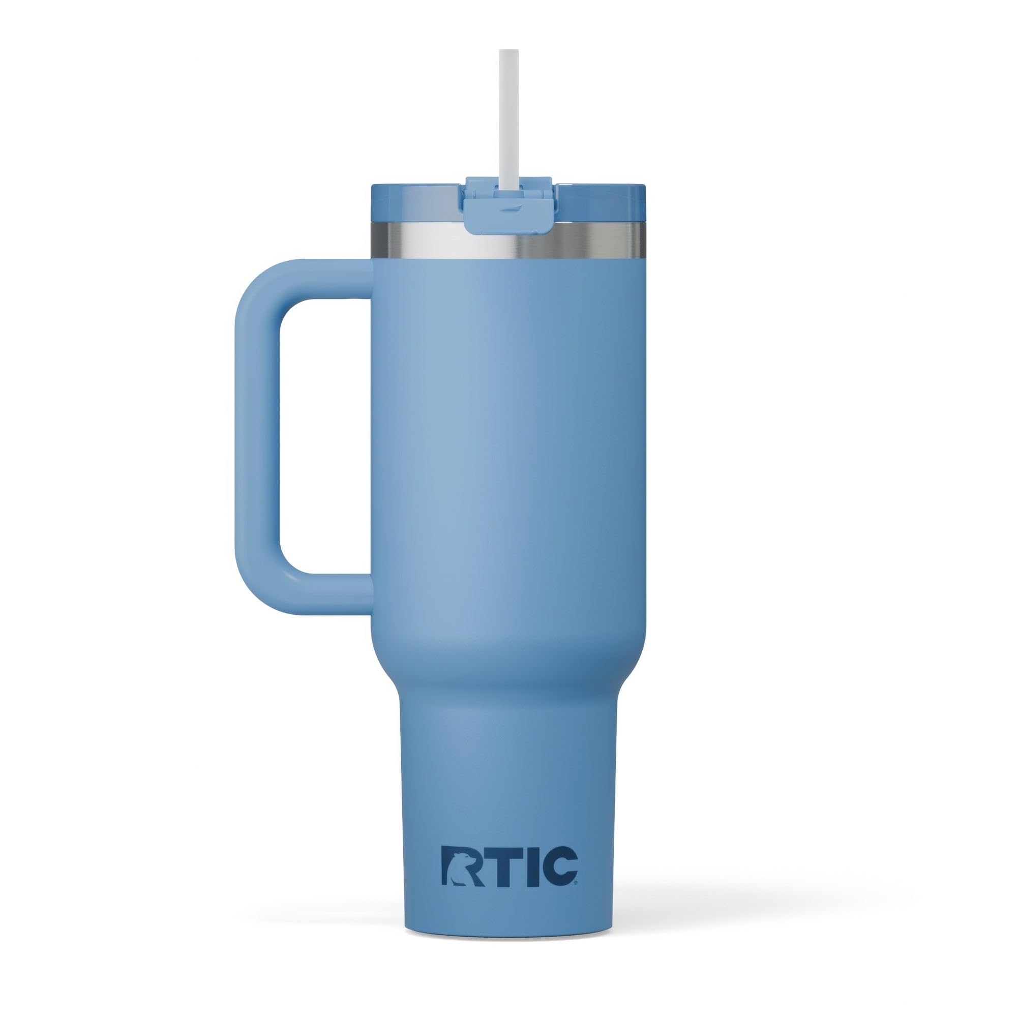 RTIC 40 oz Road Trip Tumbler Double-Walled Cermaic Lined Insulated Stainless Steel Portable Travel Coffee Mug Cup with Lid, Handle and Straw, Trailblazer