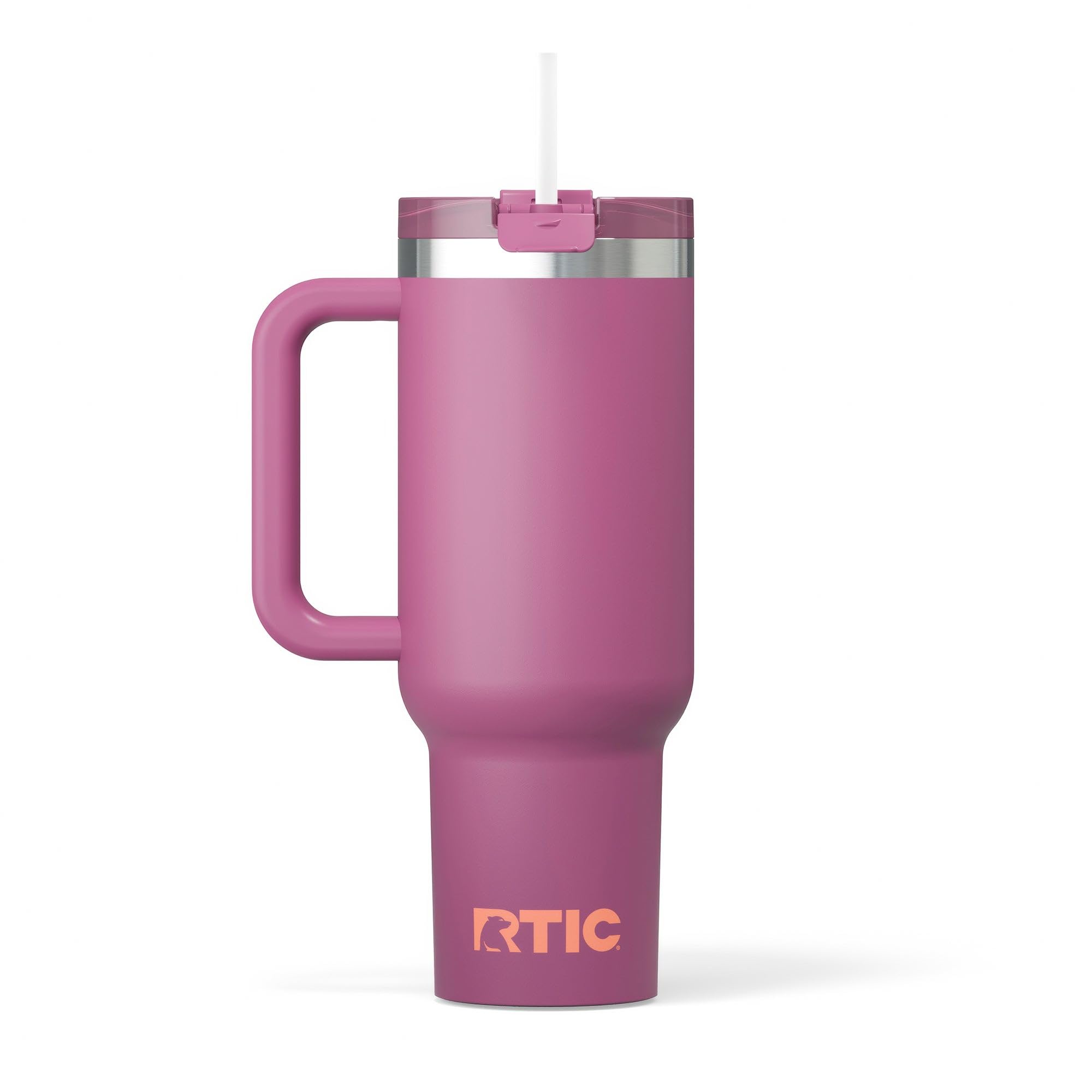 RTIC 40 oz Road Trip Tumbler Double-Walled Cermaic Lined Insulated Stainless Steel Portable Travel Coffee Mug Cup with Lid, Handle and Straw, Trailblazer