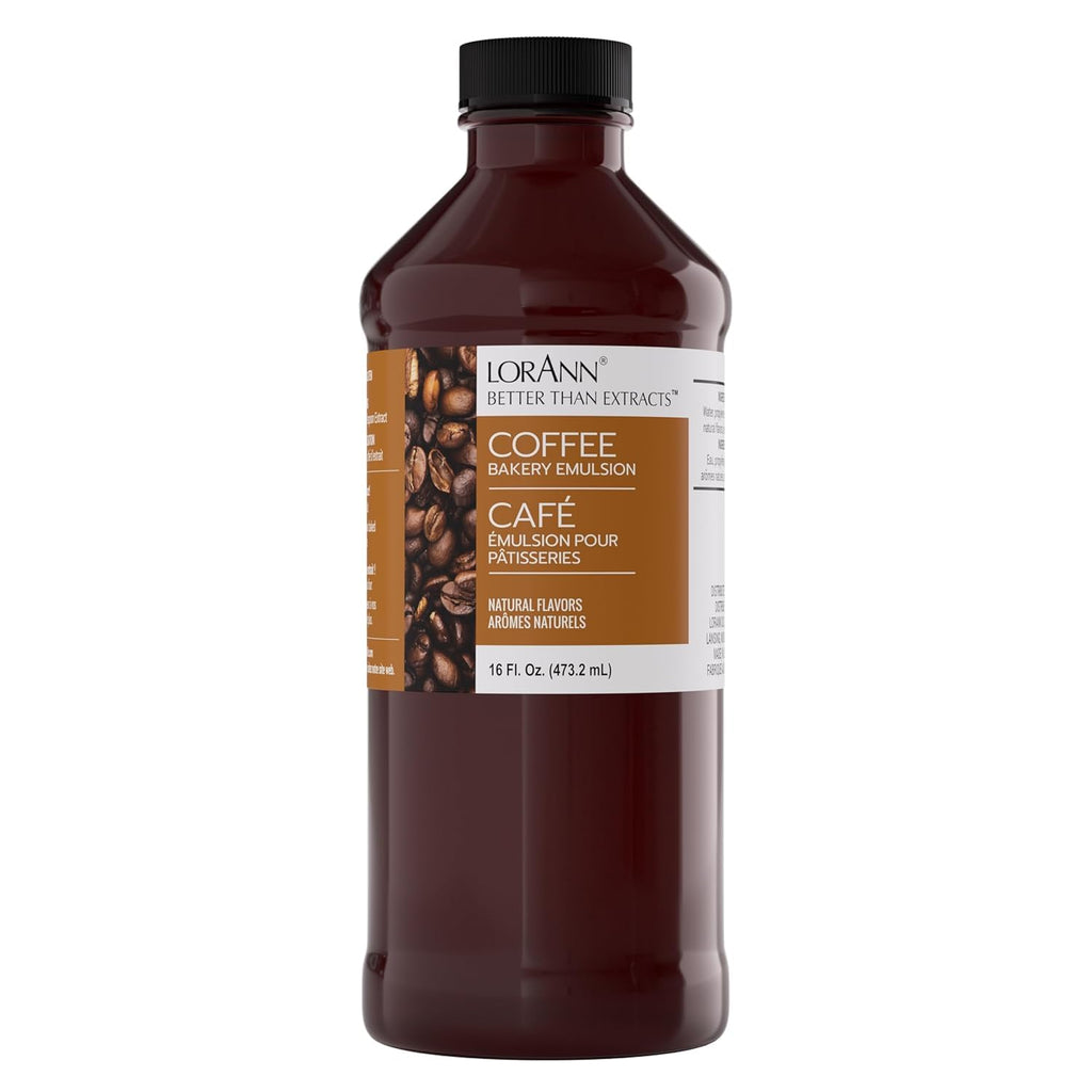 LorAnn Oils Coffee Bakery Emulsion: True Essence, Ideal for Boosting Fruit Tones in Cakes, Cookies & Desserts, Gluten-Free, Keto-Friendly, Extract Substitute Essential for Your Kitchen, 4 Oz