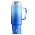 Meoky 32 oz Tumbler with Handle, Insulated Tumbler with Lid and Straw, Stainless Steel Travel Mug, Keeps Cold for 24 Hours, 100% Leak Proof, Fits in Car Cup Holder (Night)
