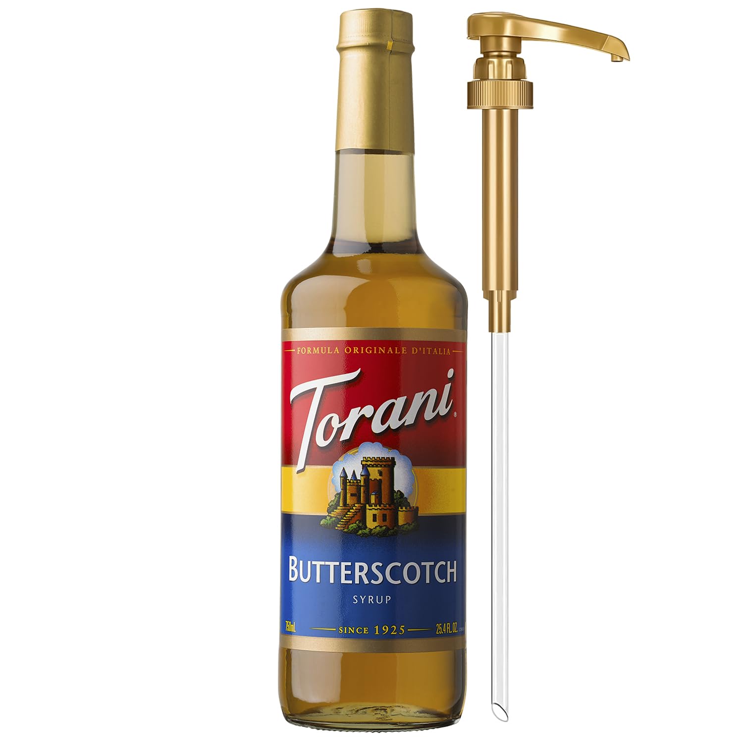Torani Coffee Syrup, Vanilla Flavored Syrup for Drinks, Pump Included, 25.4 Fl Oz