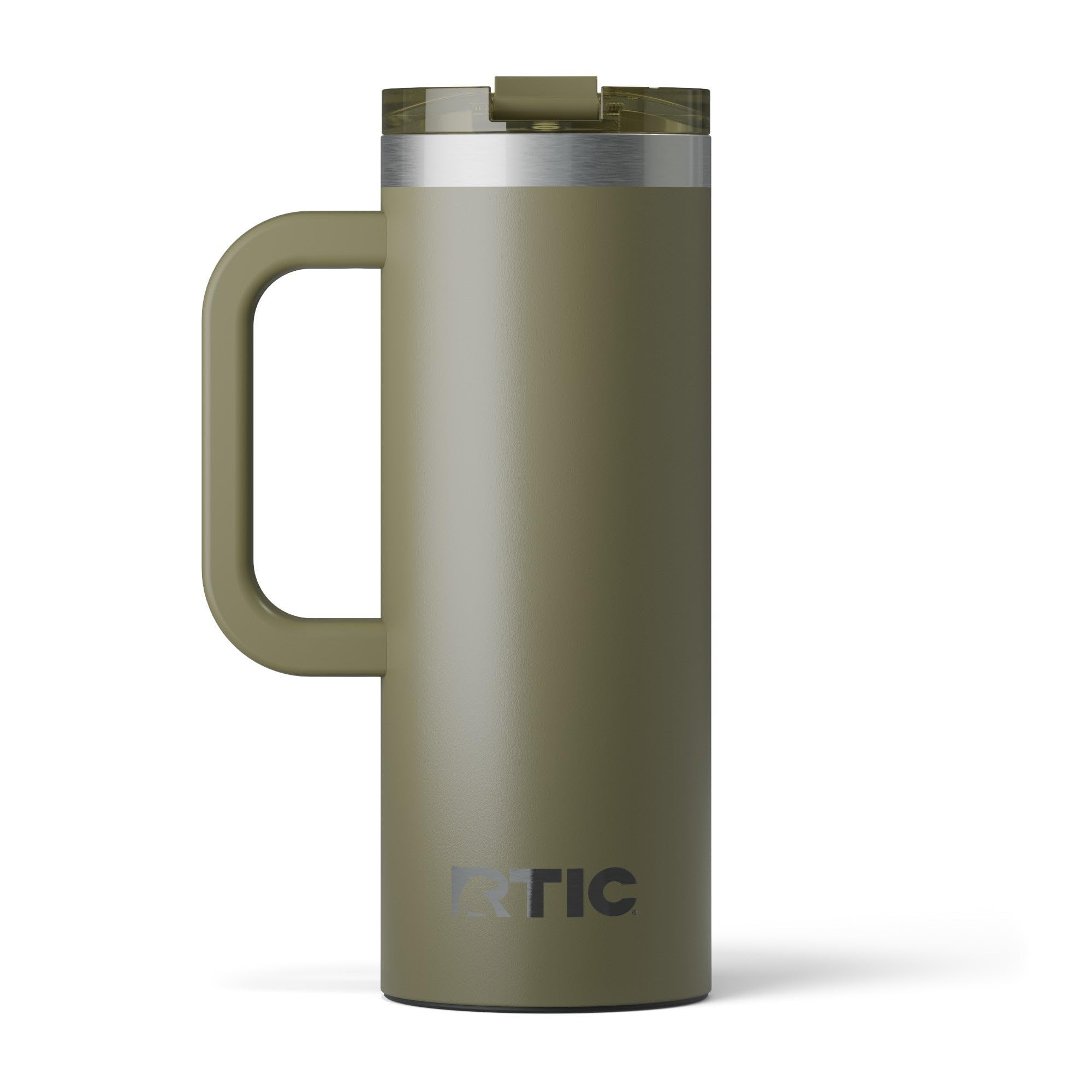 RTIC 20oz Road Trip Travel Mug with Lid and Handle, Ceramic Lined, Insulated, Stainless Steel, Metal, Double Wall Vacuum-Insulation, Portable Coffee, Tea Cup for Hot and Cold Drink, Black