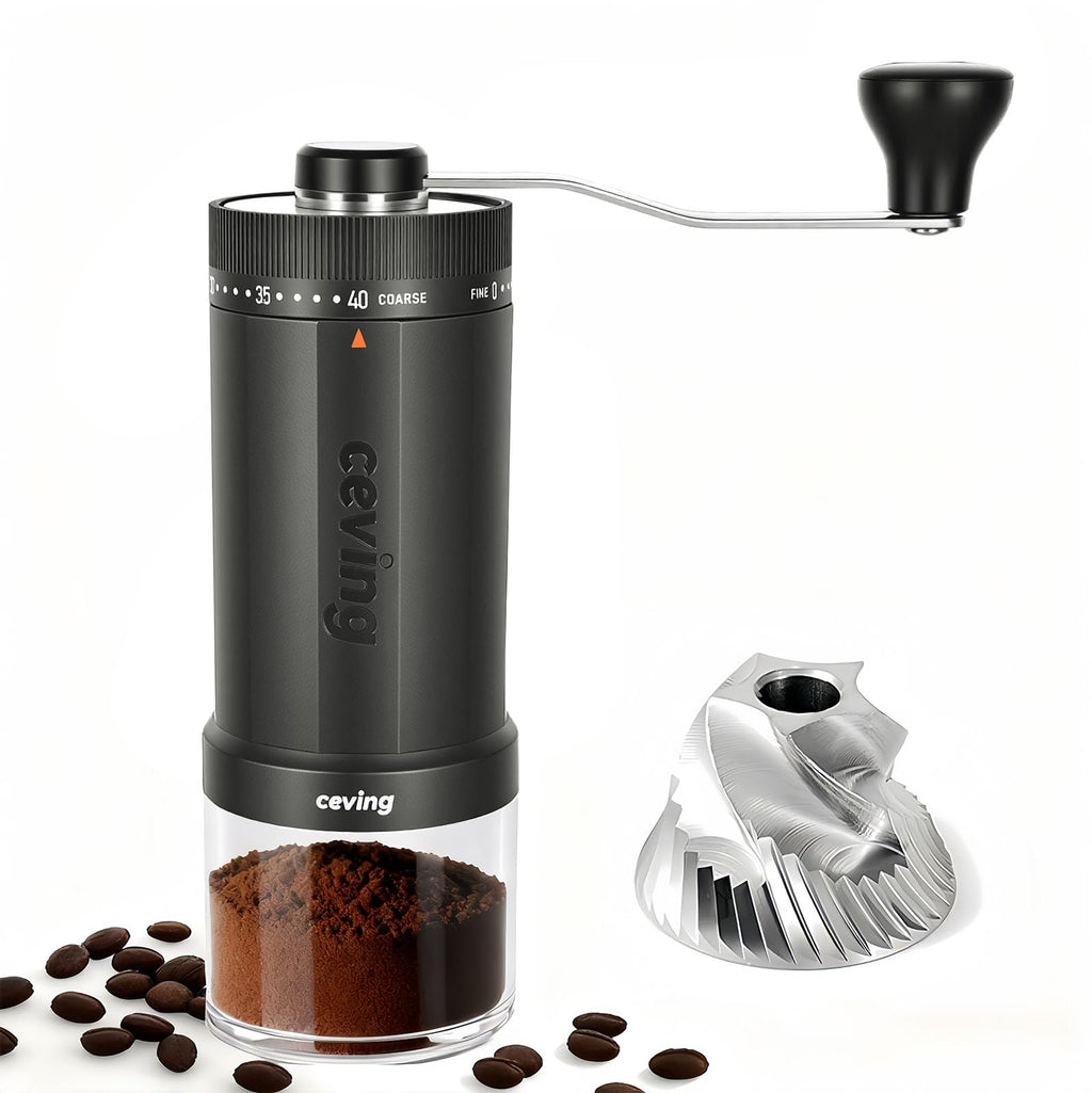 Mini Manual Coffee Grinder with 40 Adjustable Settings, Portable Hand Coffee Bean Mill with 30g Capacity, Conical Burr Coffee Grinder with Crank for Travel, Camping, Office, Espresso, Pour Over, etc