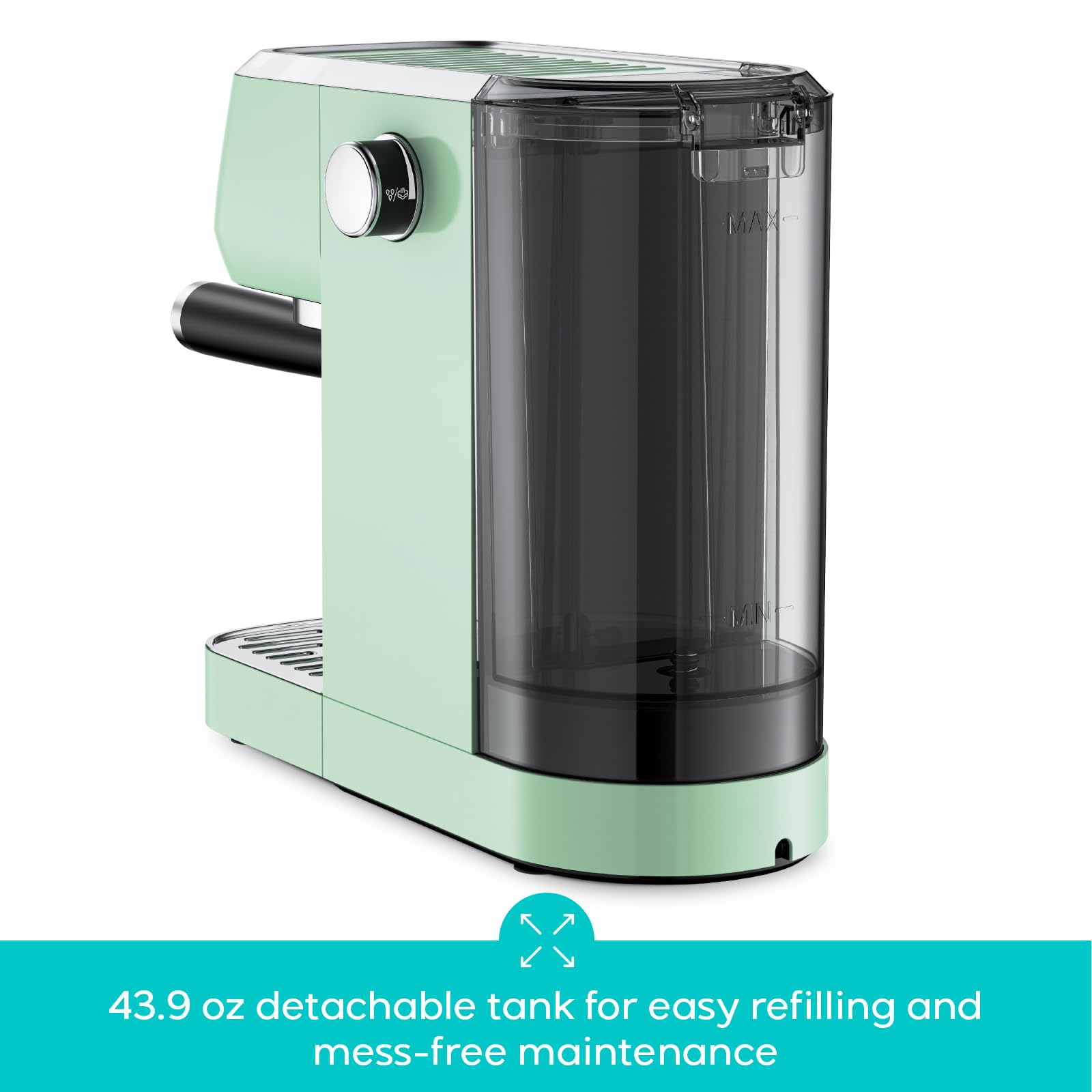 CASABREWS 3700 Essential Espresso Machine 20 Bar, Stainless Steel Cappuccino & Latte Coffee Maker with Steam Frother for Home, 43.9oz Water Tank, Silver