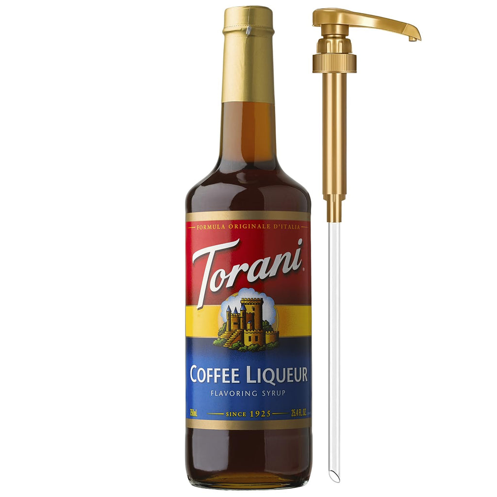 Torani Coffee Syrup, Vanilla Flavored Syrup for Drinks, Pump Included, 25.4 Fl Oz
