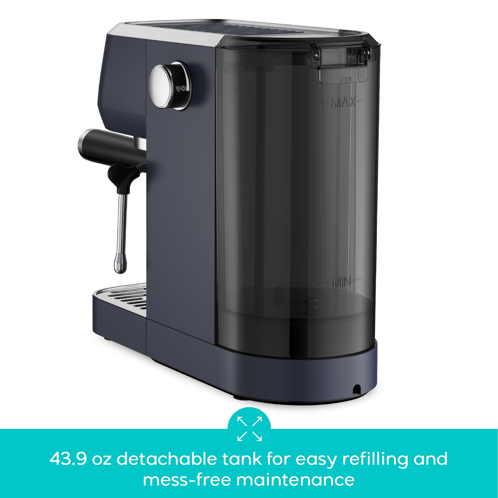 CASABREWS 3700 Essential Espresso Machine 20 Bar, Stainless Steel Cappuccino & Latte Coffee Maker with Steam Frother for Home, 43.9oz Water Tank, Silver