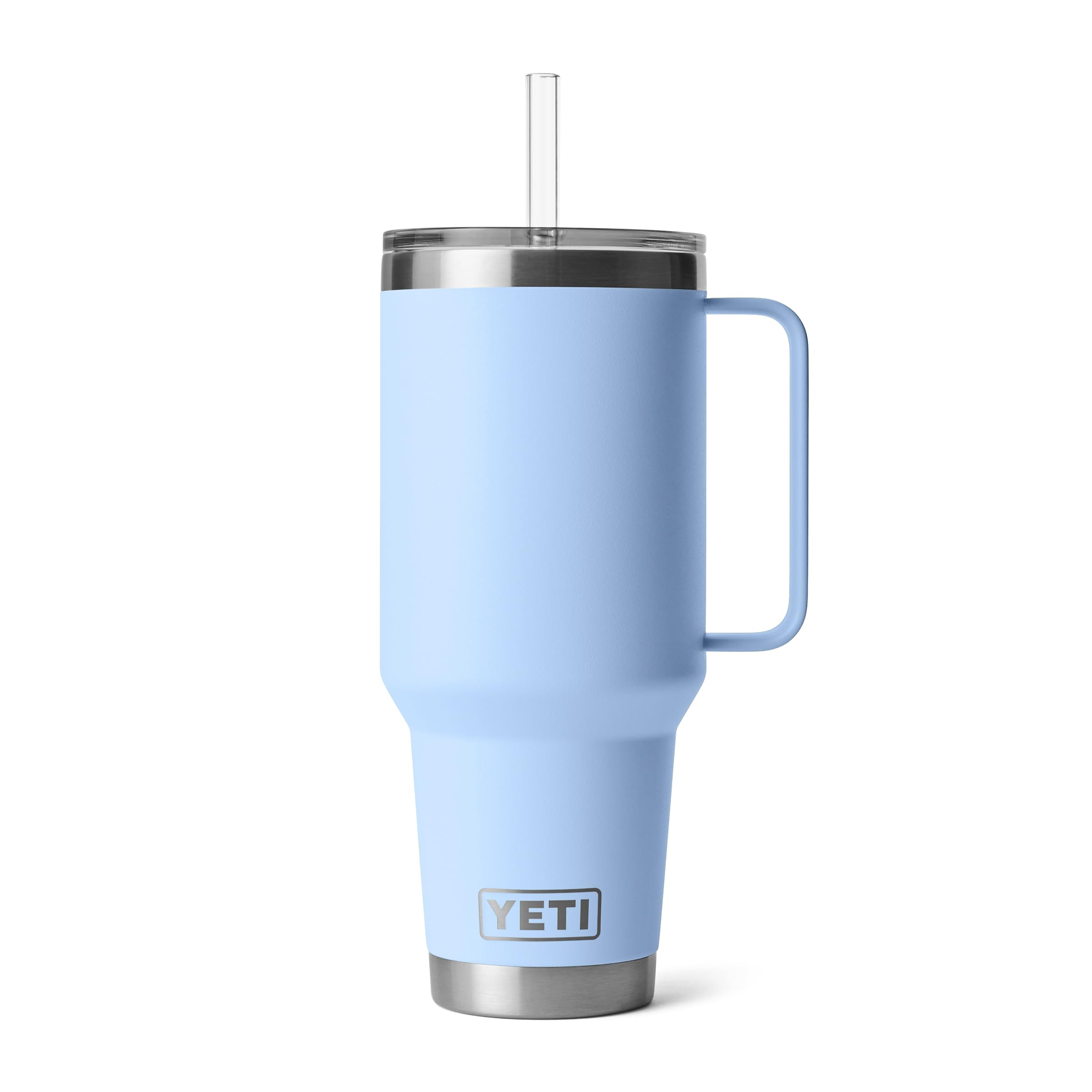 YETI Rambler 35 oz Tumbler with Handle and Straw Lid, Travel Mug Water Tumbler, Vacuum Insulated Cup with Handle, Stainless Steel, Moon Dust - Textured