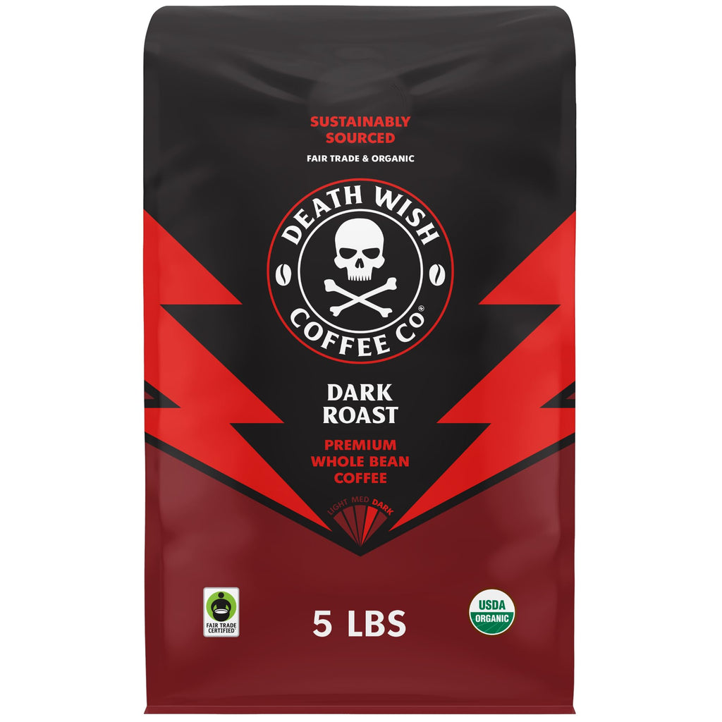 Death Wish Coffee, Valhalla Java Odinforce Blend Whole Bean, USDA Organic and Fair Trade, 12 oz (Pack of 1)