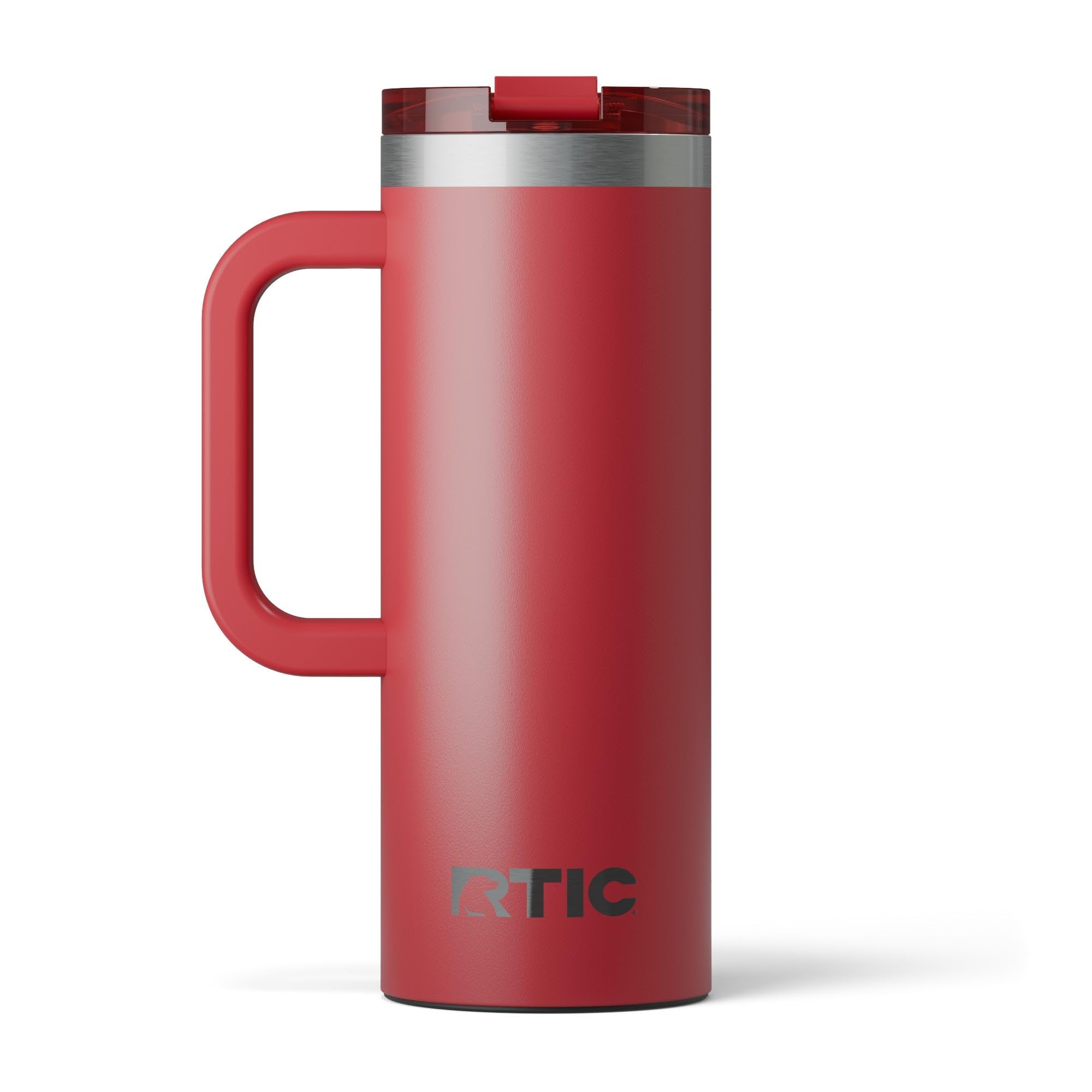 RTIC 20oz Road Trip Travel Mug with Lid and Handle, Ceramic Lined, Insulated, Stainless Steel, Metal, Double Wall Vacuum-Insulation, Portable Coffee, Tea Cup for Hot and Cold Drink, Black