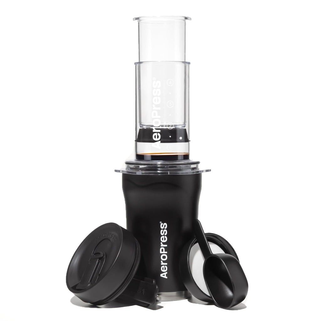 AeroPress Go, Extra Small Portable Coffee Maker Kit, Travel, Hiking & Camping, All-in-One French Press, Pour-Over & Espresso Style Manual Brewer, 2 Min Brew Makes a Less Bitter, More Flavorful Cup