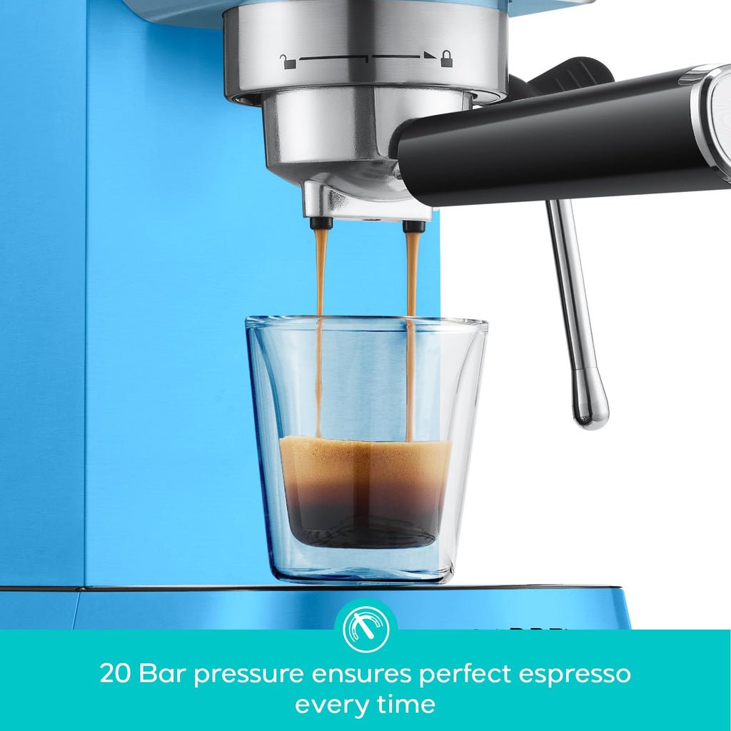 CASABREWS CM5418 Espresso Machine 20 Bar, Compact Espresso Maker with Steam Milk Frother, Stainless Steel Coffee Machine with 34oz Removable Water Tank for Cappuccino, Gift for Women or Men, Silver