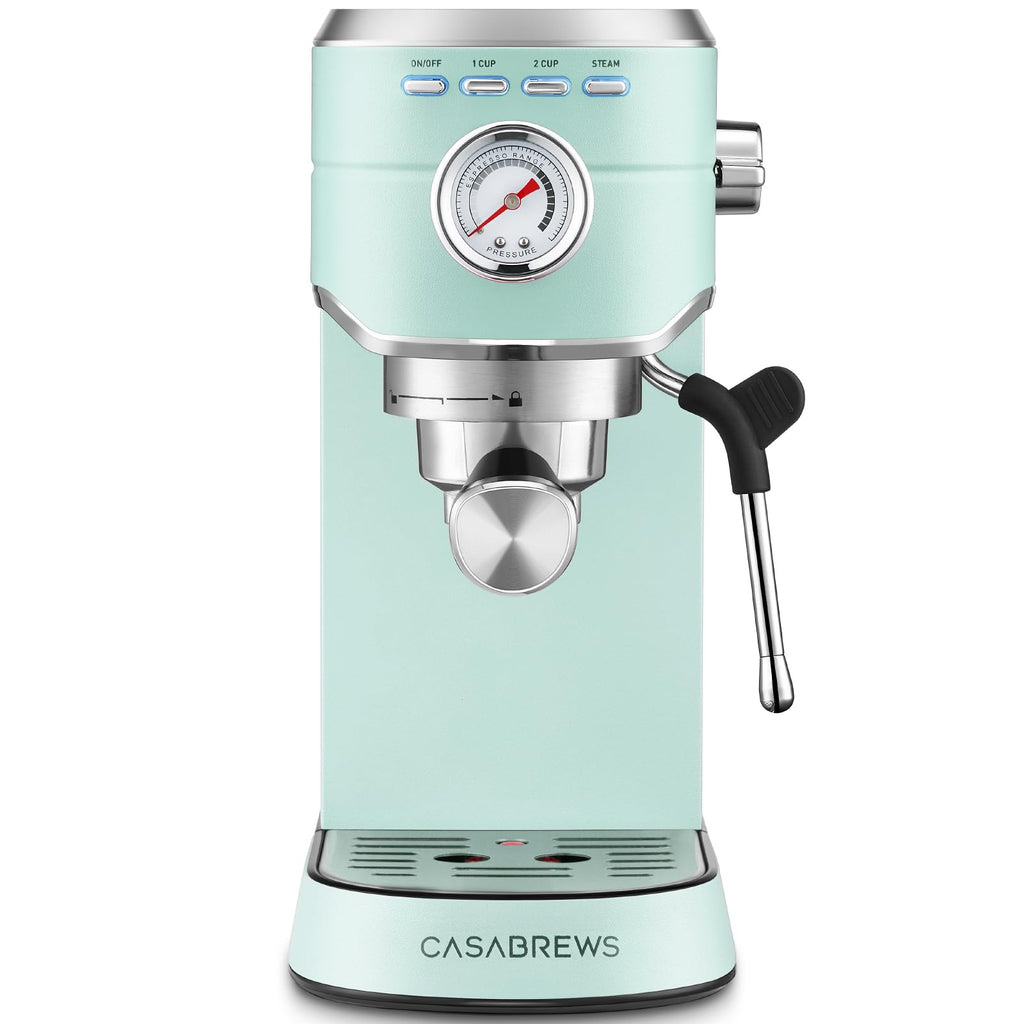 CASABREWS CM5418 Espresso Machine 20 Bar, Compact Espresso Maker with Steam Milk Frother, Stainless Steel Coffee Machine with 34oz Removable Water Tank for Cappuccino, Gift for Women or Men, Silver