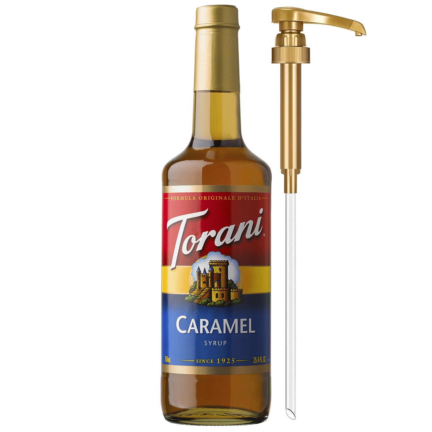 Torani Coffee Syrup, Vanilla Flavored Syrup for Drinks, Pump Included, 25.4 Fl Oz