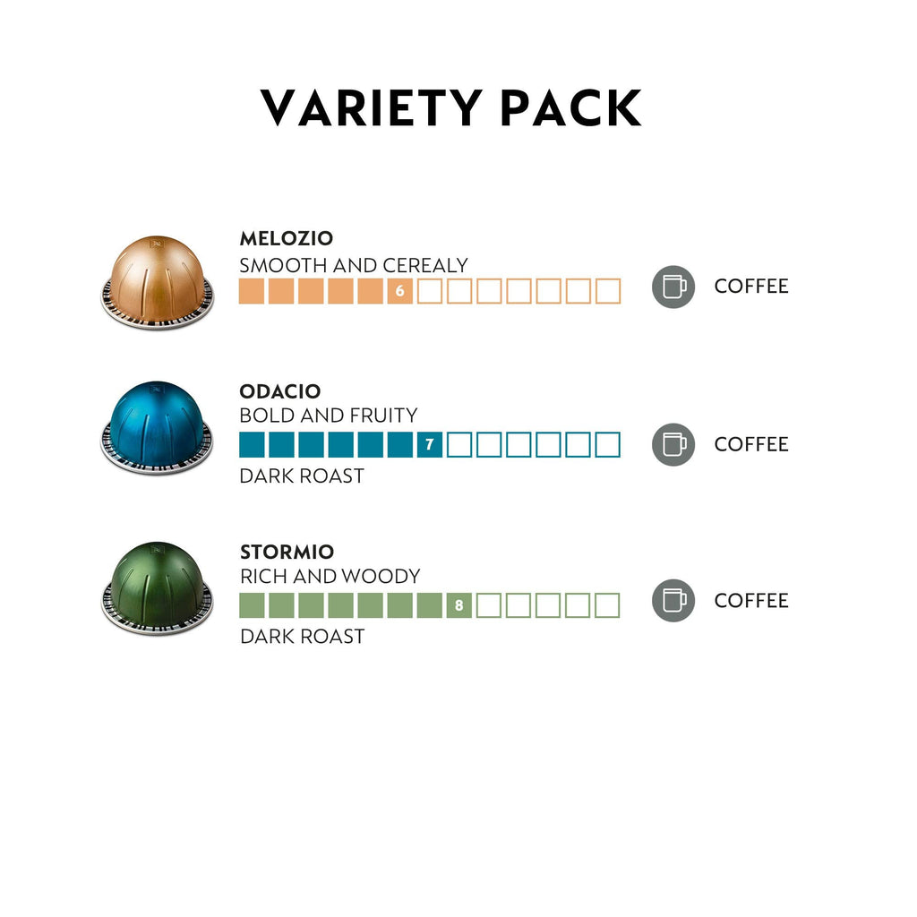 Nespresso Capsules Vertuo, Melozio, Medium Roast Coffee, 30-Count Coffee Pods, Brews 7.8oz.