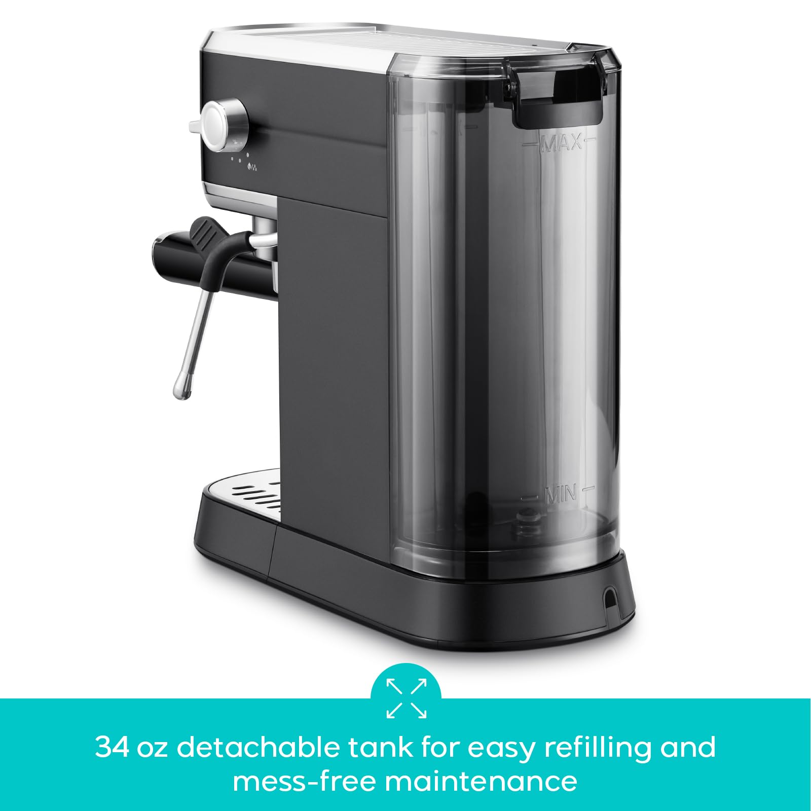 CASABREWS CM5418 Espresso Machine 20 Bar, Compact Espresso Maker with Steam Milk Frother, Stainless Steel Coffee Machine with 34oz Removable Water Tank for Cappuccino, Gift for Women or Men, Silver