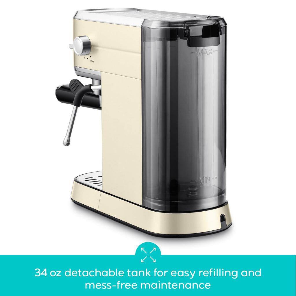CASABREWS CM5418 Espresso Machine 20 Bar, Compact Espresso Maker with Steam Milk Frother, Stainless Steel Coffee Machine with 34oz Removable Water Tank for Cappuccino, Gift for Women or Men, Silver