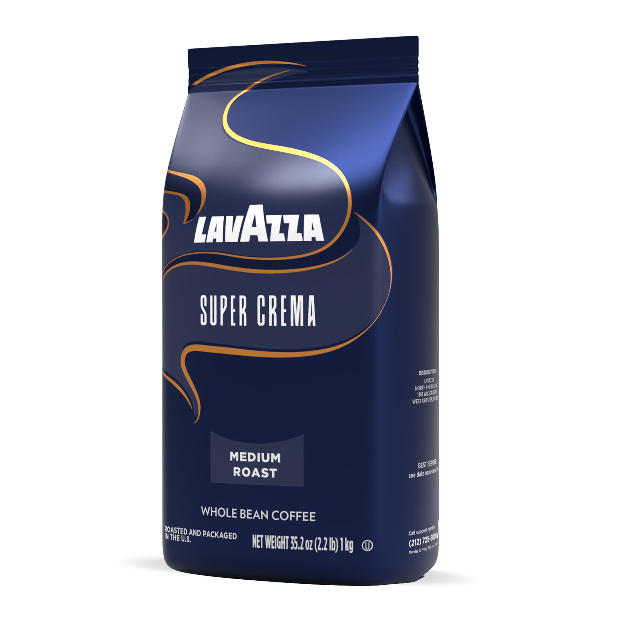 Lavazza Espresso Whole Bean Coffee, Medium Roast, 100% Arabica, 2.2 lb Bag (Pack of 1)