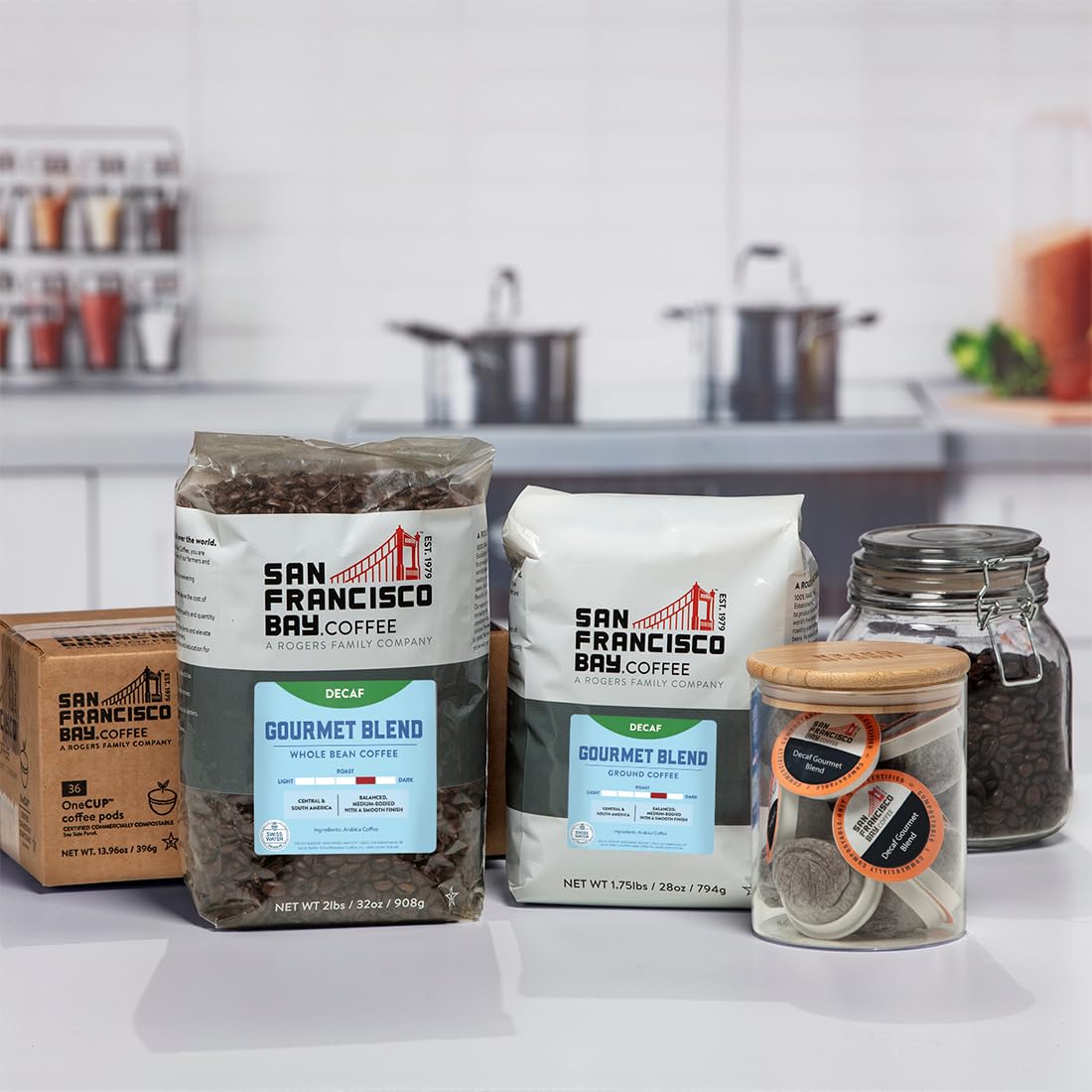 San Francisco Bay Coffee - Medium-Dark Roast Whole Bean Coffee - Fog Chaser (2 lb bag)