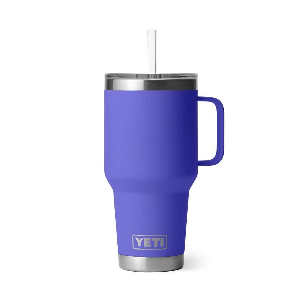 YETI Rambler 35 oz Tumbler with Handle and Straw Lid, Travel Mug Water Tumbler, Vacuum Insulated Cup with Handle, Stainless Steel, Moon Dust - Textured