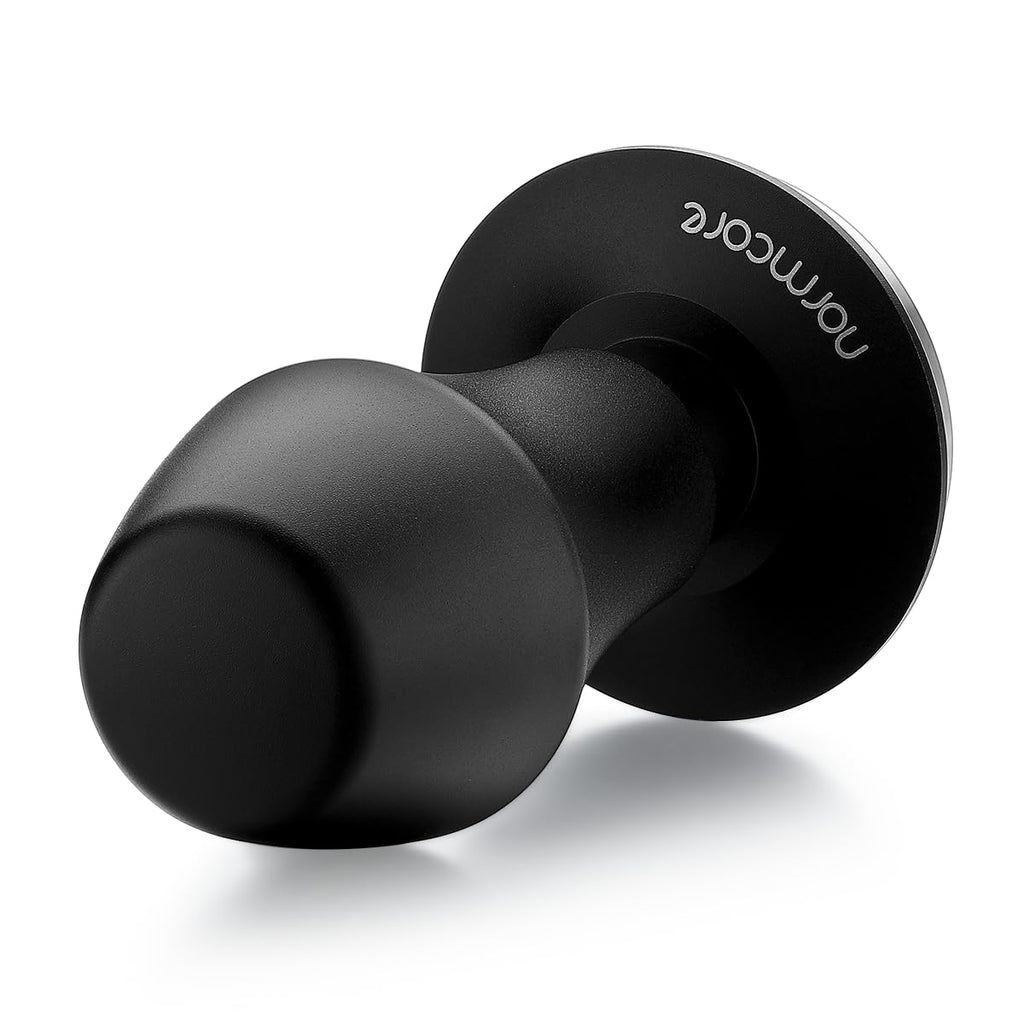 Normcore V4 Coffee Tamper 53.3mm - Spring-Loaded Tamper - Barista Espresso Tamper with 15lb / 25lb / 30lbs Replacement Springs - Anodized Aluminum Handle and Stand - Flat Base, Black