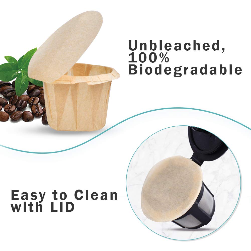 CAPMESSO Disposable Coffee Paper Filters Replacement Keurg Filter Compatible with Reusable Single Serve Pods Keurg Coffee Maker-300 Count (Natural)