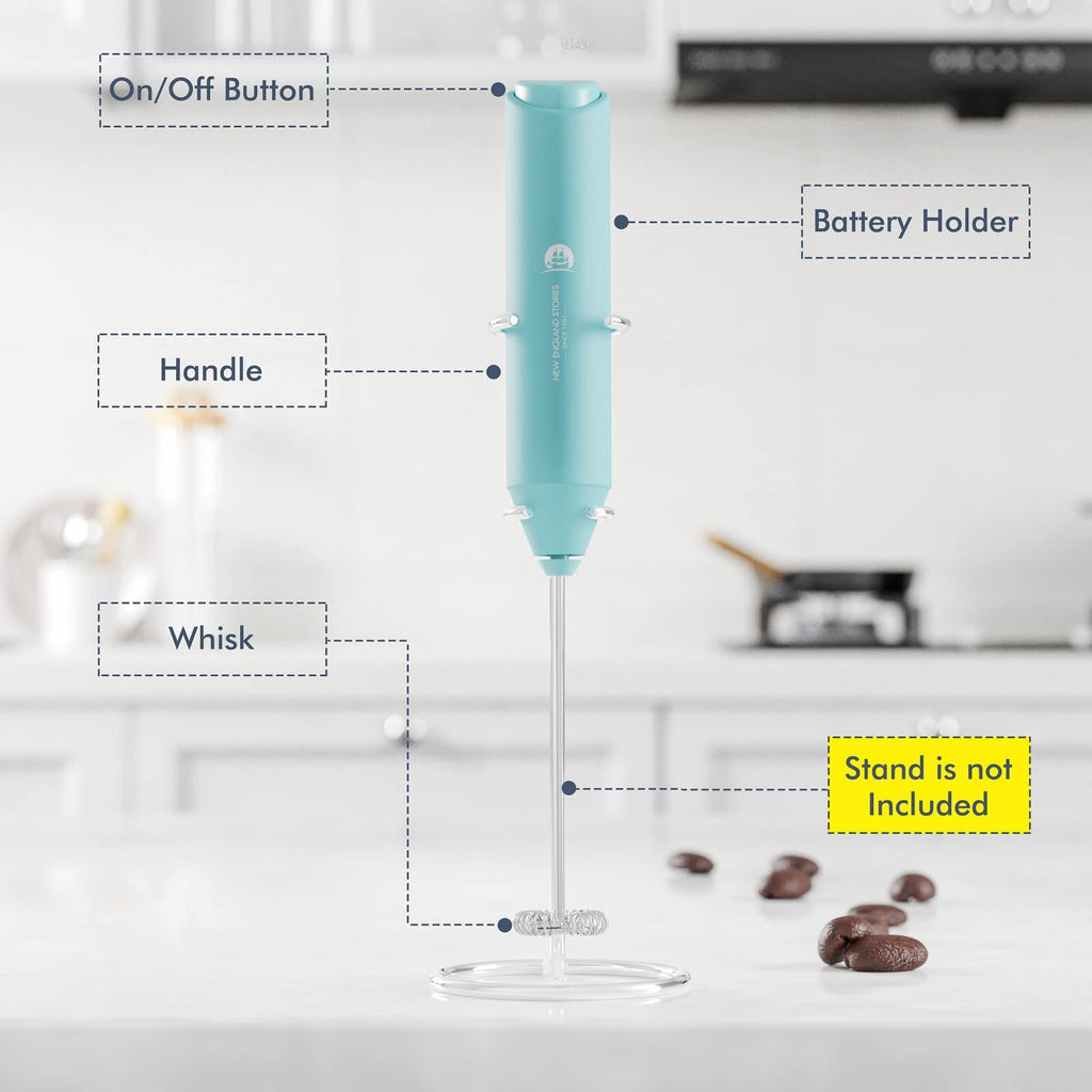 Powerful Milk Frother Handheld Foam Maker, Mini Whisk Drink Mixer for Coffee, Cappuccino, Latte, Matcha, Hot Chocolate, No Stand, Green