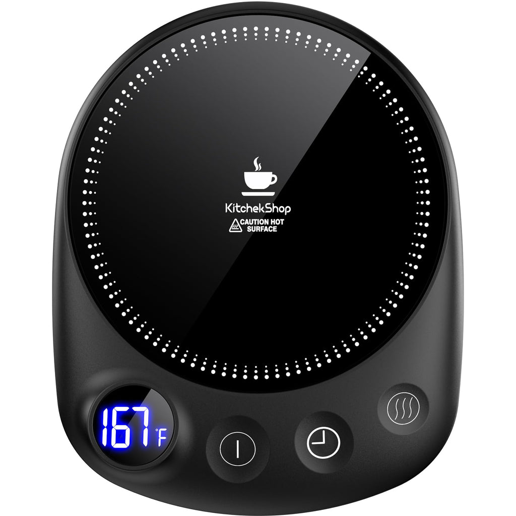 Coffee Mug Warmer - Fastest Heating & Highest Temperature, Coffee Cup Warmer for Desk Auto Shut Off, 4 Temp Settings & 1-12H Timer, Smart Electric Beverage Warmer for Coffee, Tea (Black)