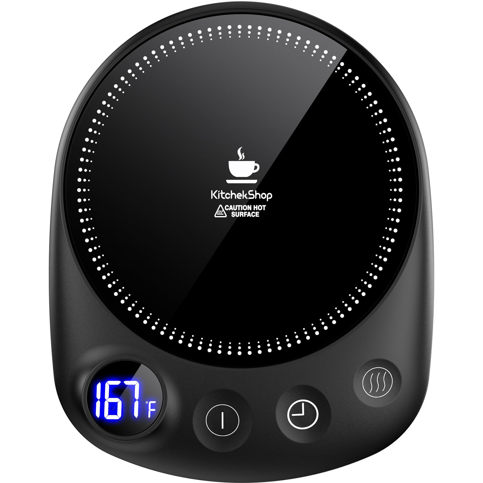 Coffee Mug Warmer - Fastest Heating & Highest Temperature, Coffee Cup Warmer for Desk Auto Shut Off, 4 Temp Settings & 1-12H Timer, Smart Electric Beverage Warmer for Coffee, Tea (Black)