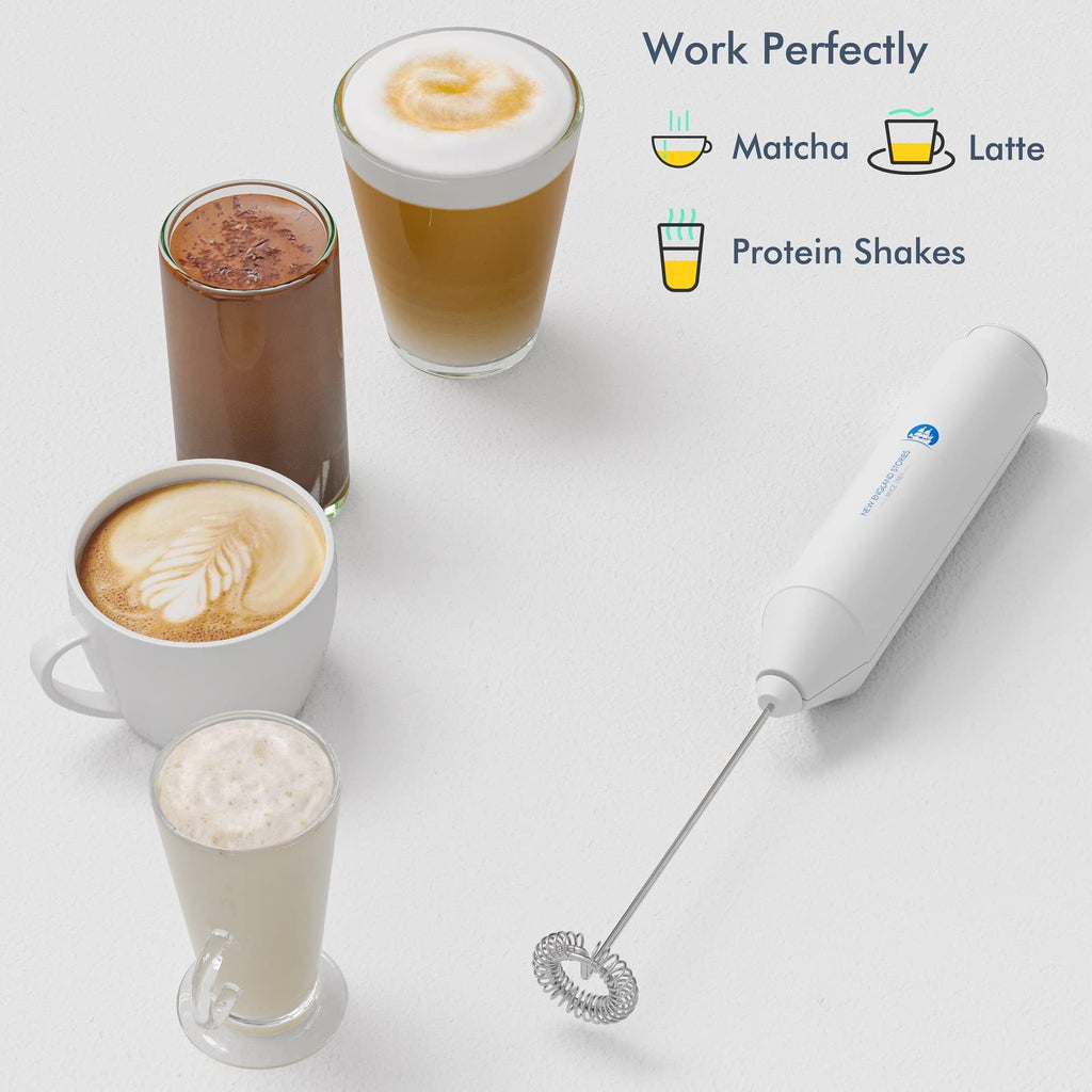 Powerful Milk Frother Handheld Foam Maker, Mini Whisk Drink Mixer for Coffee, Cappuccino, Latte, Matcha, Hot Chocolate, No Stand, Green
