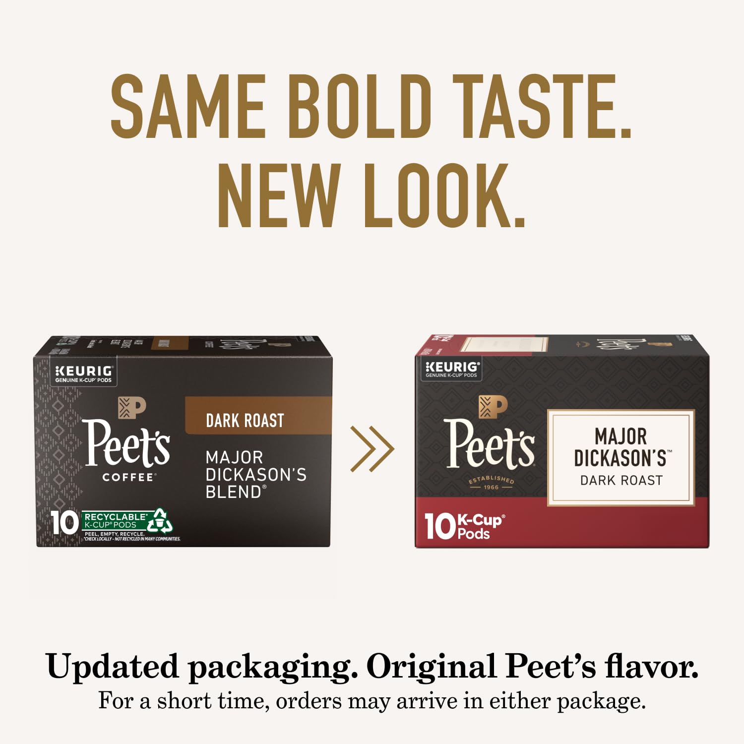 Peet's Coffee, Dark Roast Keurig K-Cup Pods, 100% Arabica Coffee - Major Dickason's Blend 75 Count (1 Box of 75 Pods)