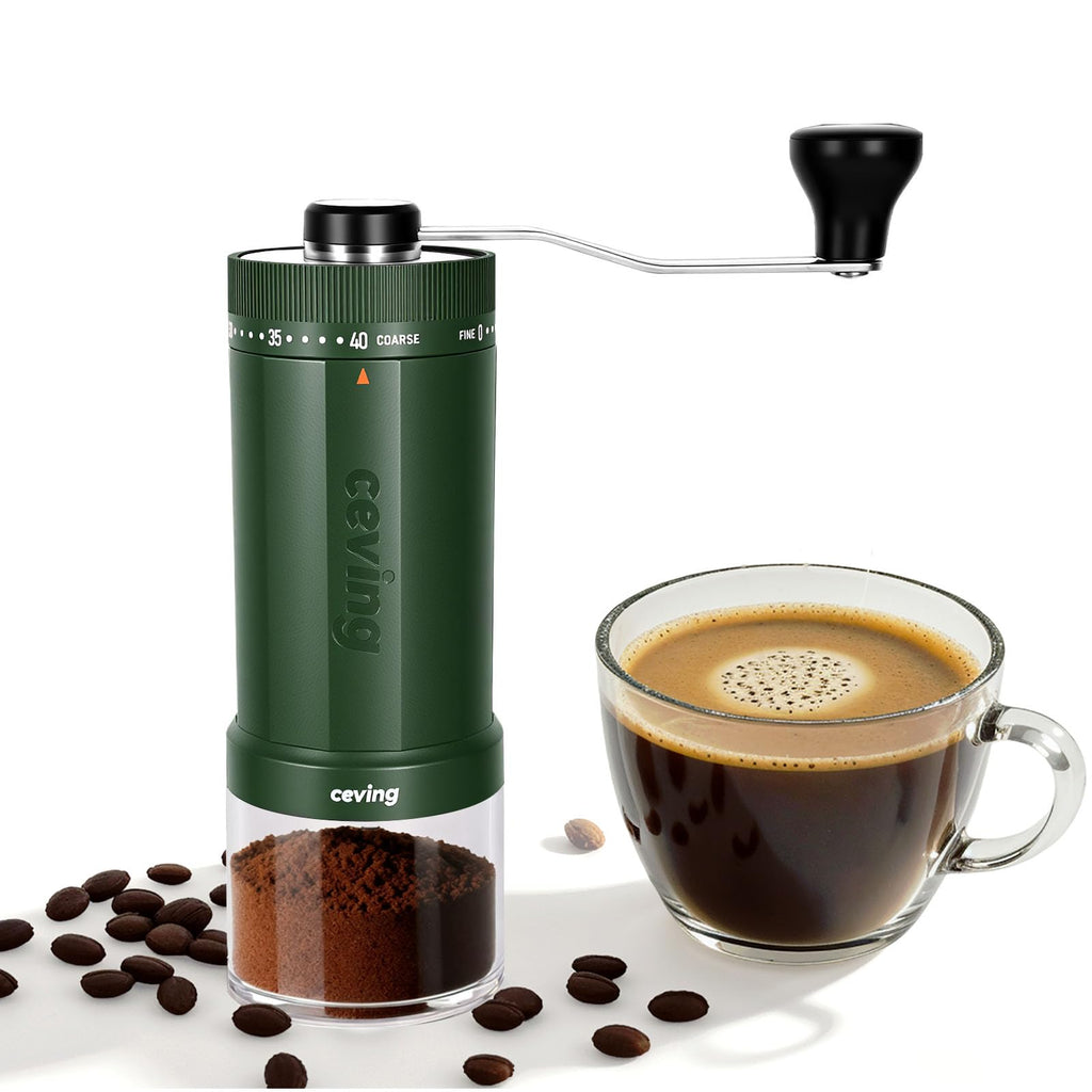 Mini Manual Coffee Grinder with 40 Adjustable Settings, Portable Hand Coffee Bean Mill with 30g Capacity, Conical Burr Coffee Grinder with Crank for Travel, Camping, Office, Espresso, Pour Over, etc