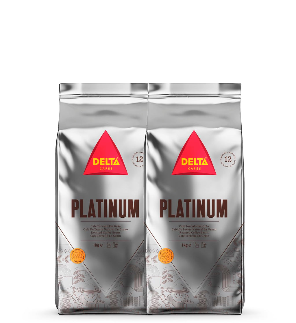 Delta Cafés Platinum Whole Bean Coffee 35.2oz Intense Espresso Beans Medium Roast Coffee