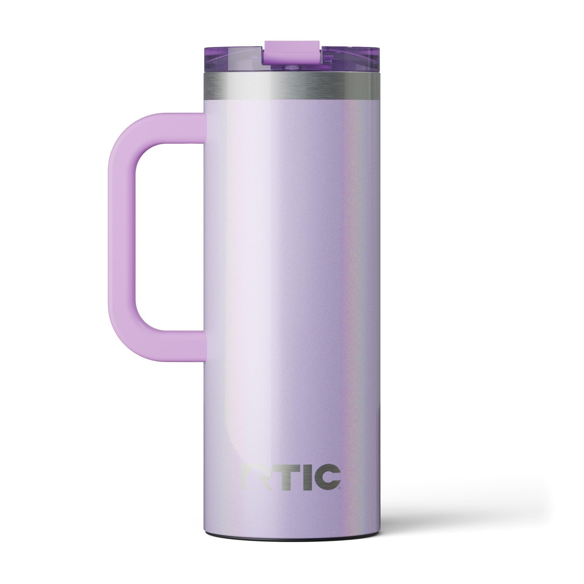 RTIC 20oz Road Trip Travel Mug with Lid and Handle, Ceramic Lined, Insulated, Stainless Steel, Metal, Double Wall Vacuum-Insulation, Portable Coffee, Tea Cup for Hot and Cold Drink, Black