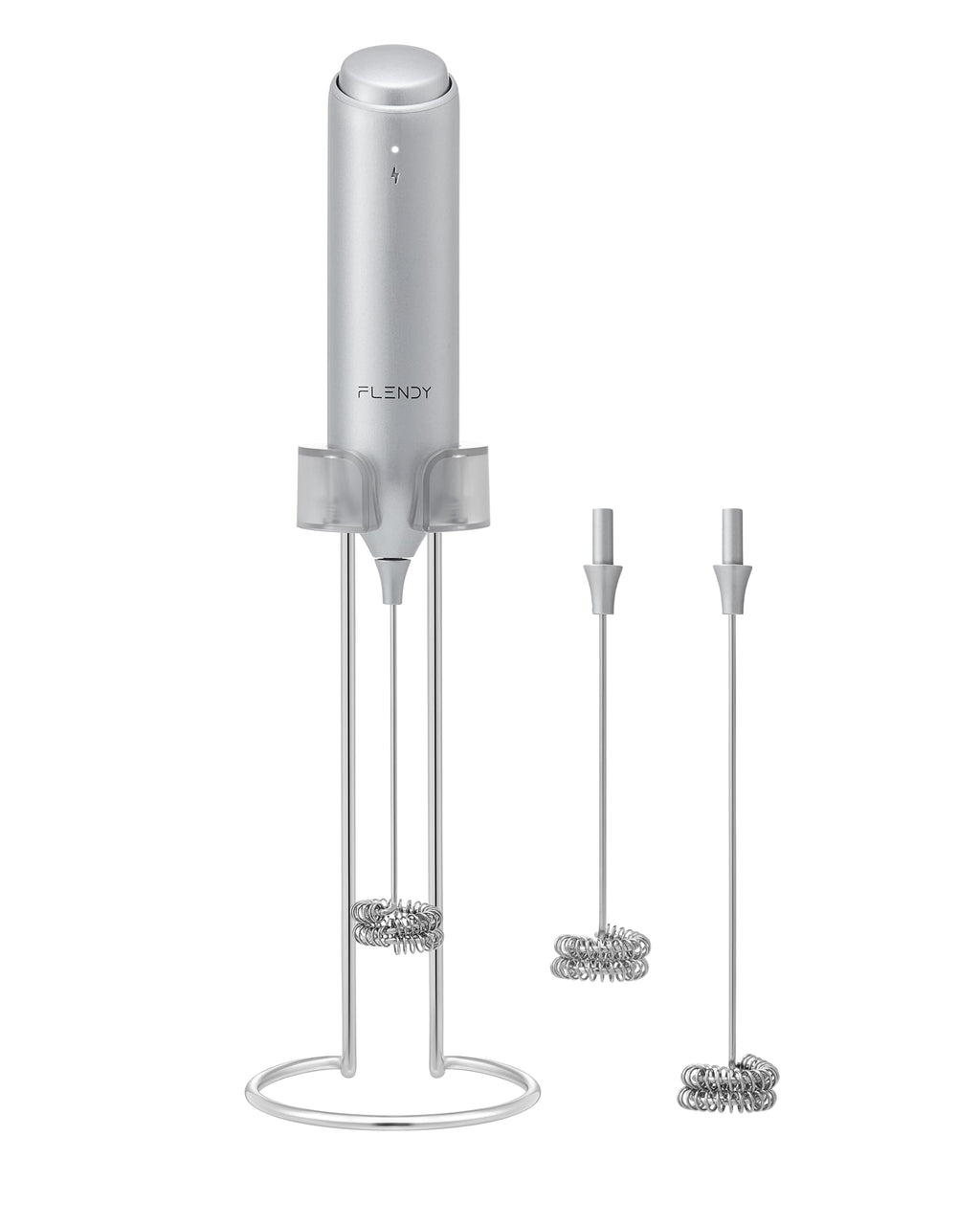 Flendy Rechargeable Milk Frother Handheld, Coffee Frother Handheld with USB-C Charging Stand, Electric Drink Mixer Handheld, Mini Electric Whisk Frother for Coffee, Matcha, etc