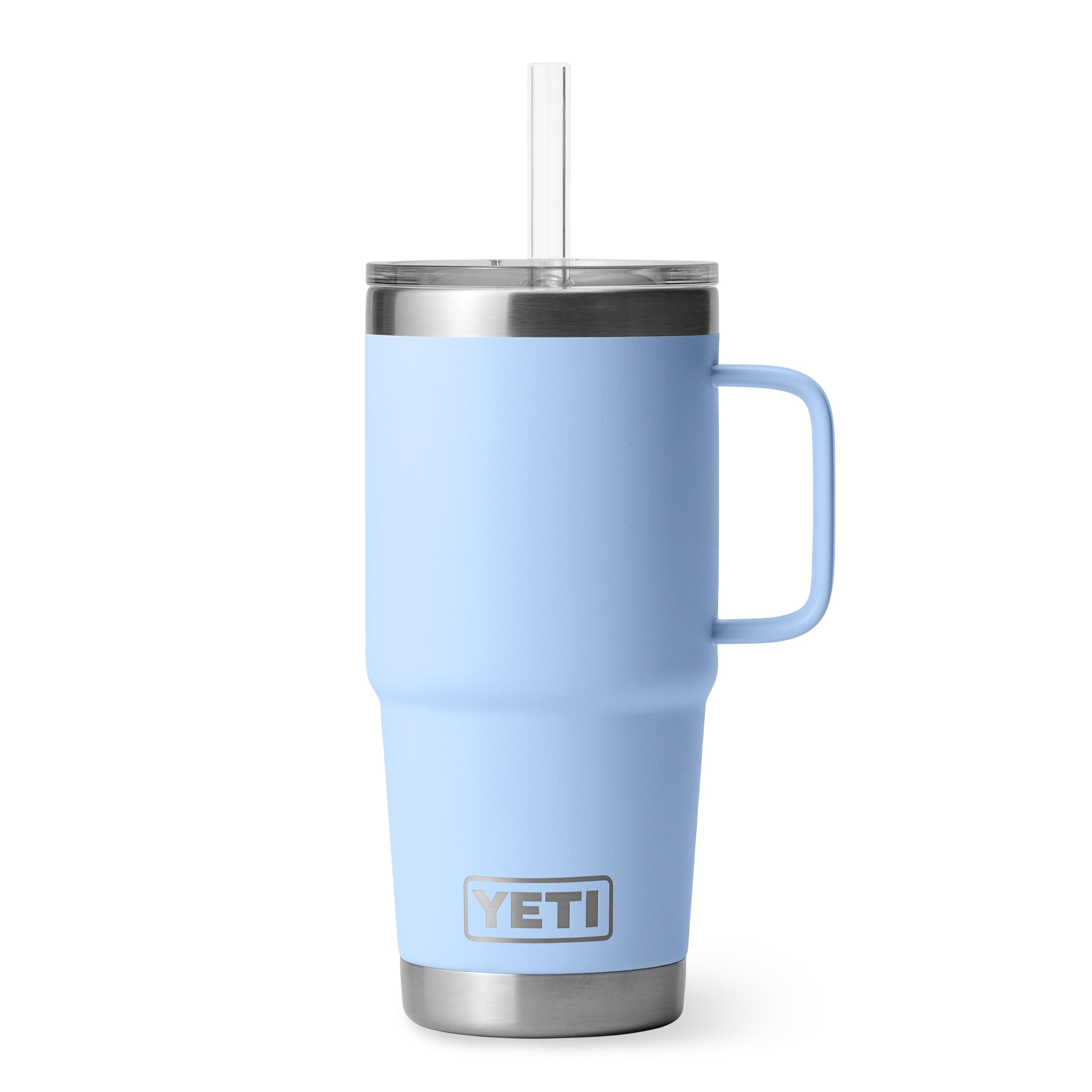 YETI Rambler 35 oz Tumbler with Handle and Straw Lid, Travel Mug Water Tumbler, Vacuum Insulated Cup with Handle, Stainless Steel, Moon Dust - Textured