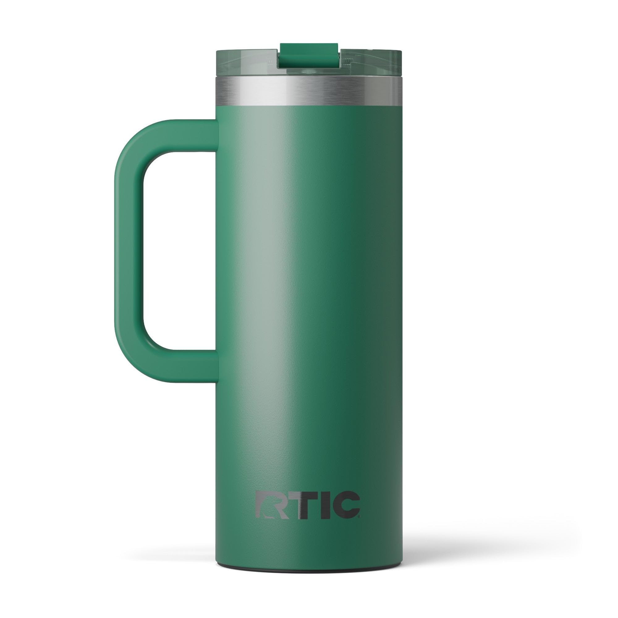 RTIC 20oz Road Trip Travel Mug with Lid and Handle, Ceramic Lined, Insulated, Stainless Steel, Metal, Double Wall Vacuum-Insulation, Portable Coffee, Tea Cup for Hot and Cold Drink, Black