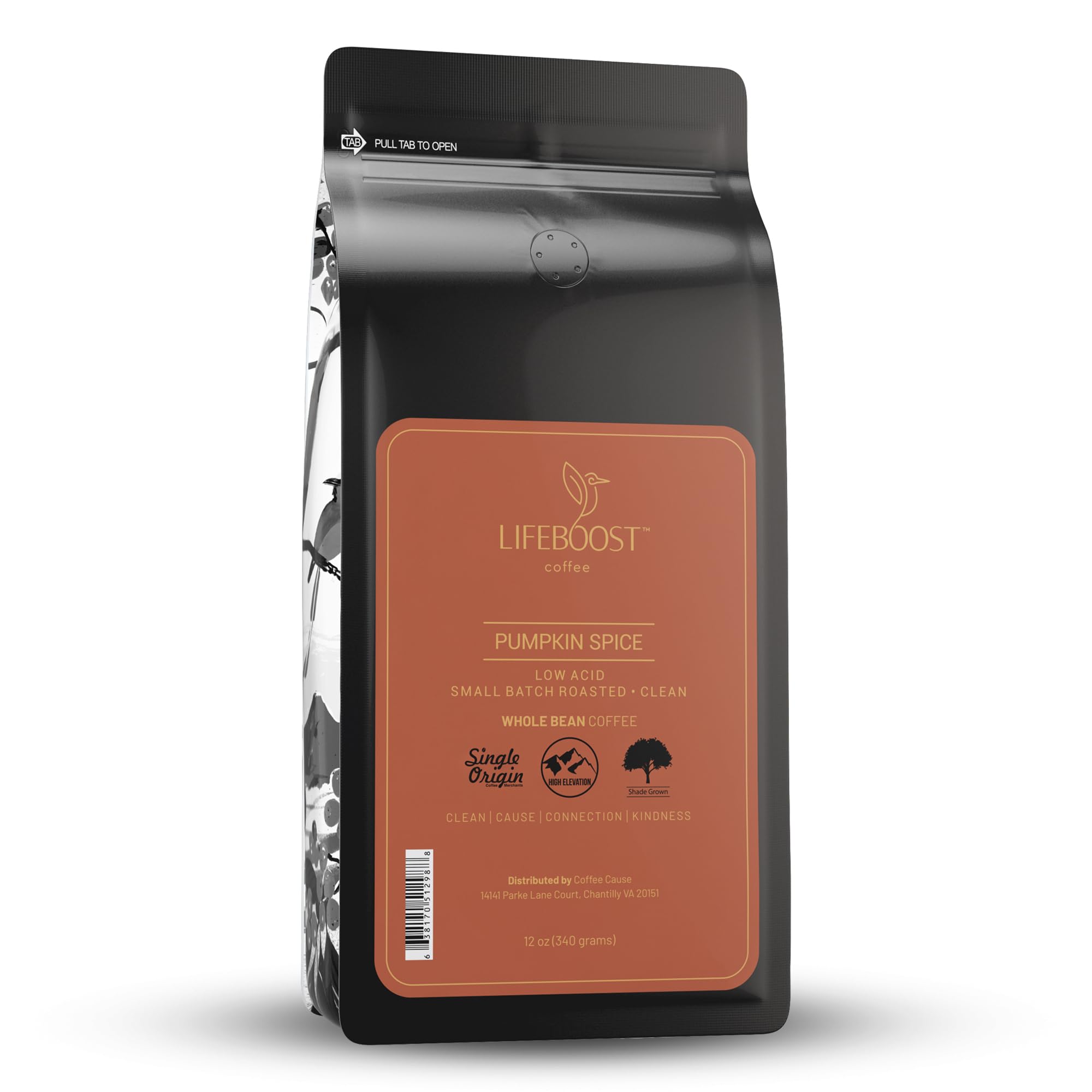 Lifeboost Hazelnut Whole Bean Coffee – Organic, Low Acid, Non-GMO Hazelnut Flavored Coffee – Single Origin, Mold-Free Mycotoxin Tested, 12 oz