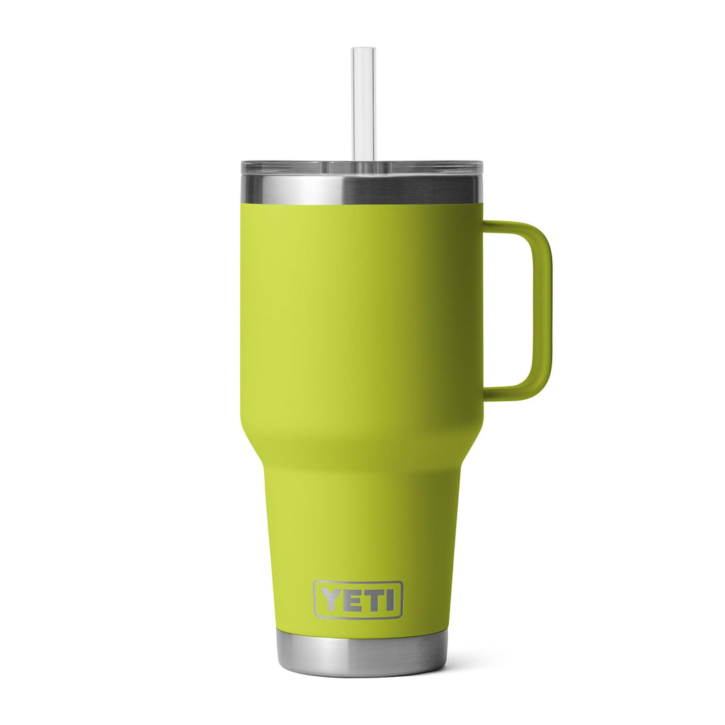 YETI Rambler 35 oz Tumbler with Handle and Straw Lid, Travel Mug Water Tumbler, Vacuum Insulated Cup with Handle, Stainless Steel, Moon Dust - Textured