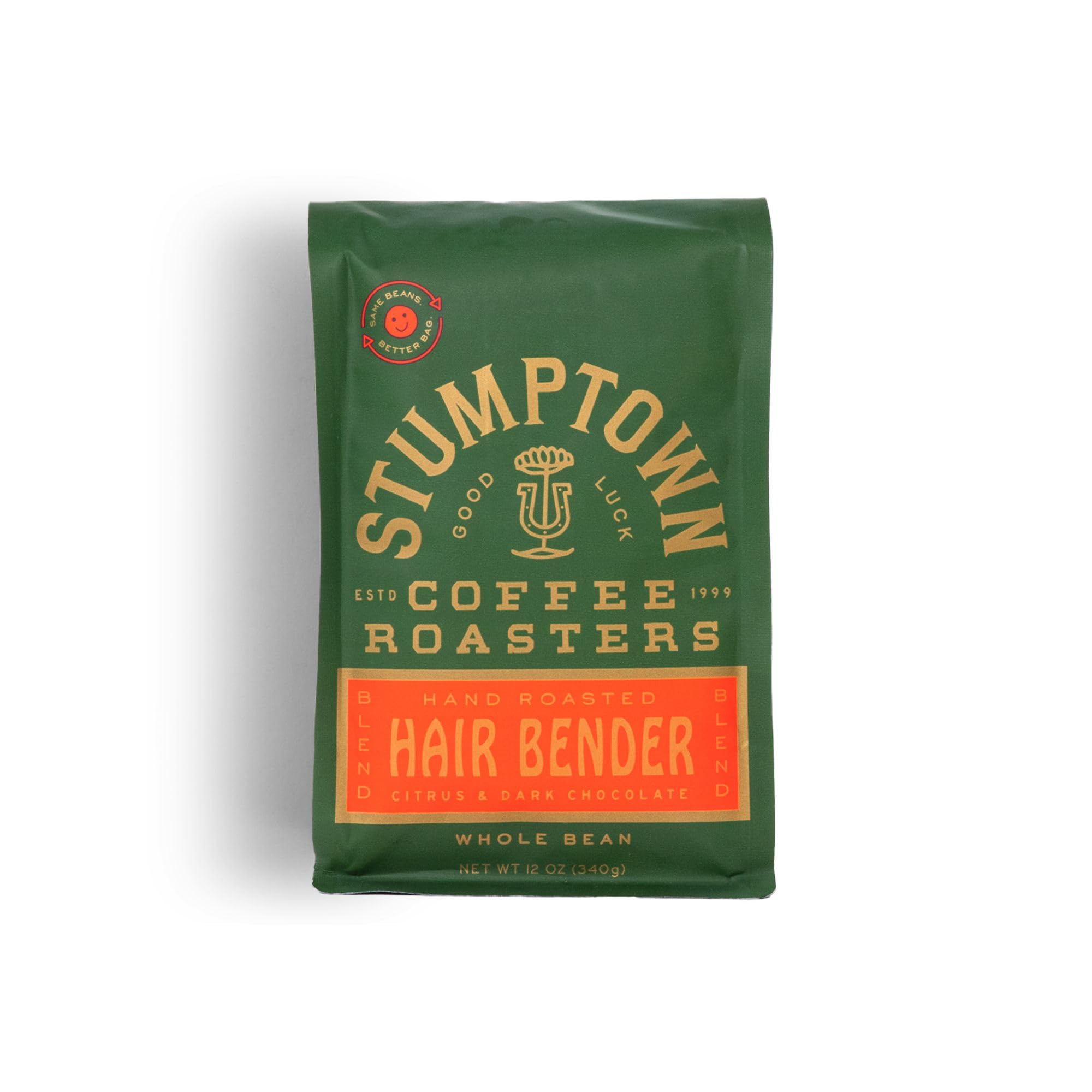 Stumptown Coffee Roasters, Medium Roast Whole Bean Coffee, 100% Arabica Coffee - Hair Bender 12 Ounce Bag with Flavor Notes of Citrus and Dark Chocolate
