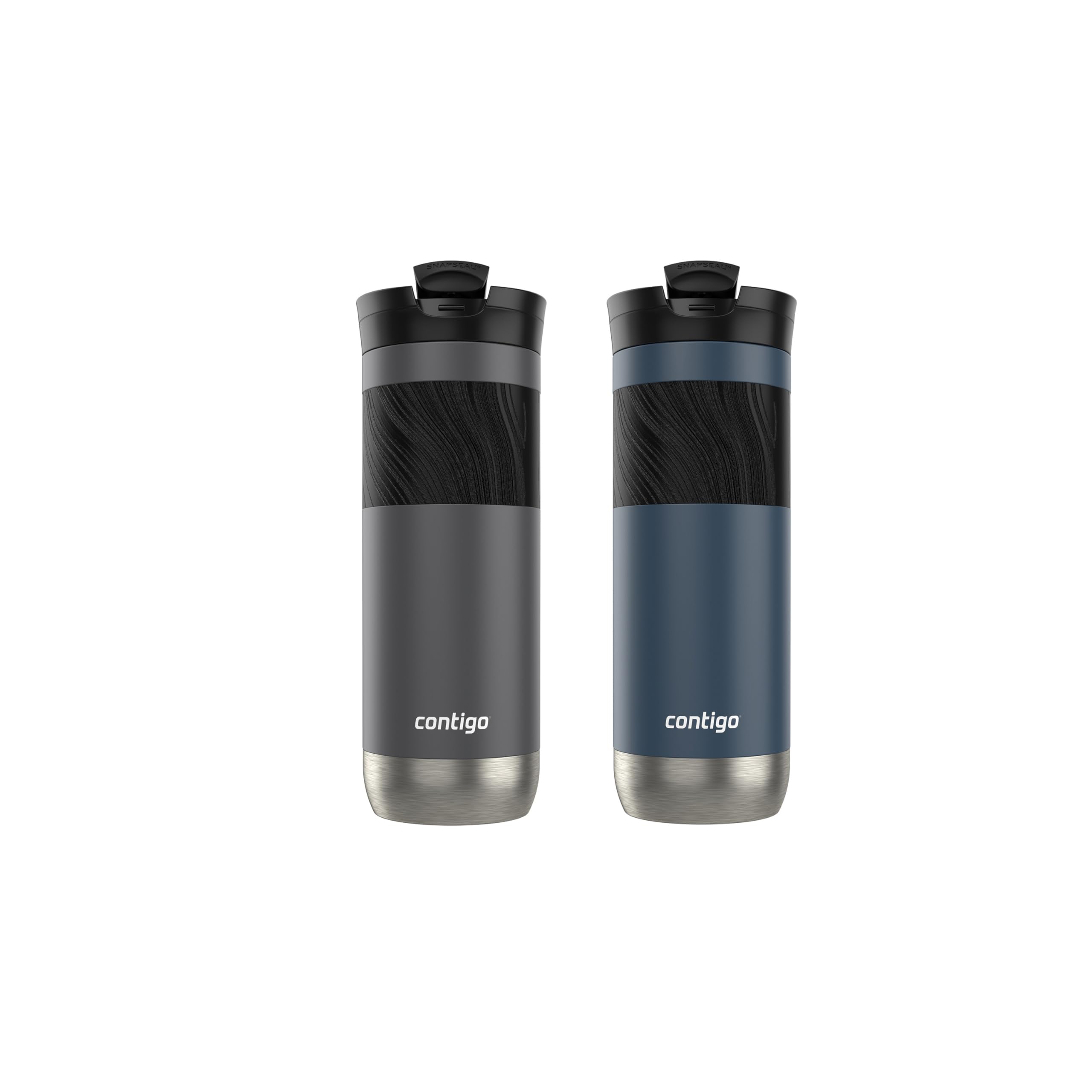 Contigo Byron Vacuum-Insulated Stainless Steel Travel Mug with Leak-Proof Lid Reusable Coffee Mug or Water Bottle BPA-Free 16oz Licorice Keeps Beverages Hot for 6 Hours or Cold for 12 Hours