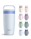 TOURIT Travel Coffee Mug 16 oz, Leakproof 2-Part Drink Lid Coffee Tumbler Cup, Insulated Stainless Steel Travel Mug, Dishwasher Safe Reusable Water Bottle, BPA-Free Coffee Mug,Off-White