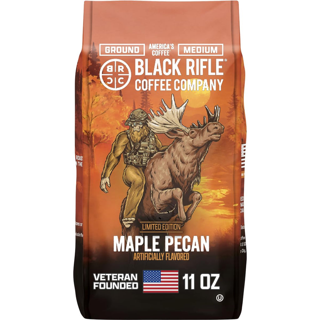 Black Rifle Coffee Company Just Black, 18oz Bag, Ground Coffee Medium Roast - Roasted Blend Made from Arabica Beans - Colombian & Brazilian Beans - Veteran Founded & American Made
