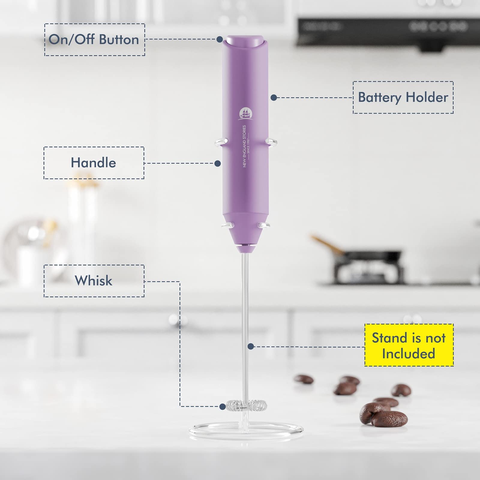 Powerful Milk Frother Handheld Foam Maker, Mini Whisk Drink Mixer for Coffee, Cappuccino, Latte, Matcha, Hot Chocolate, No Stand, Green