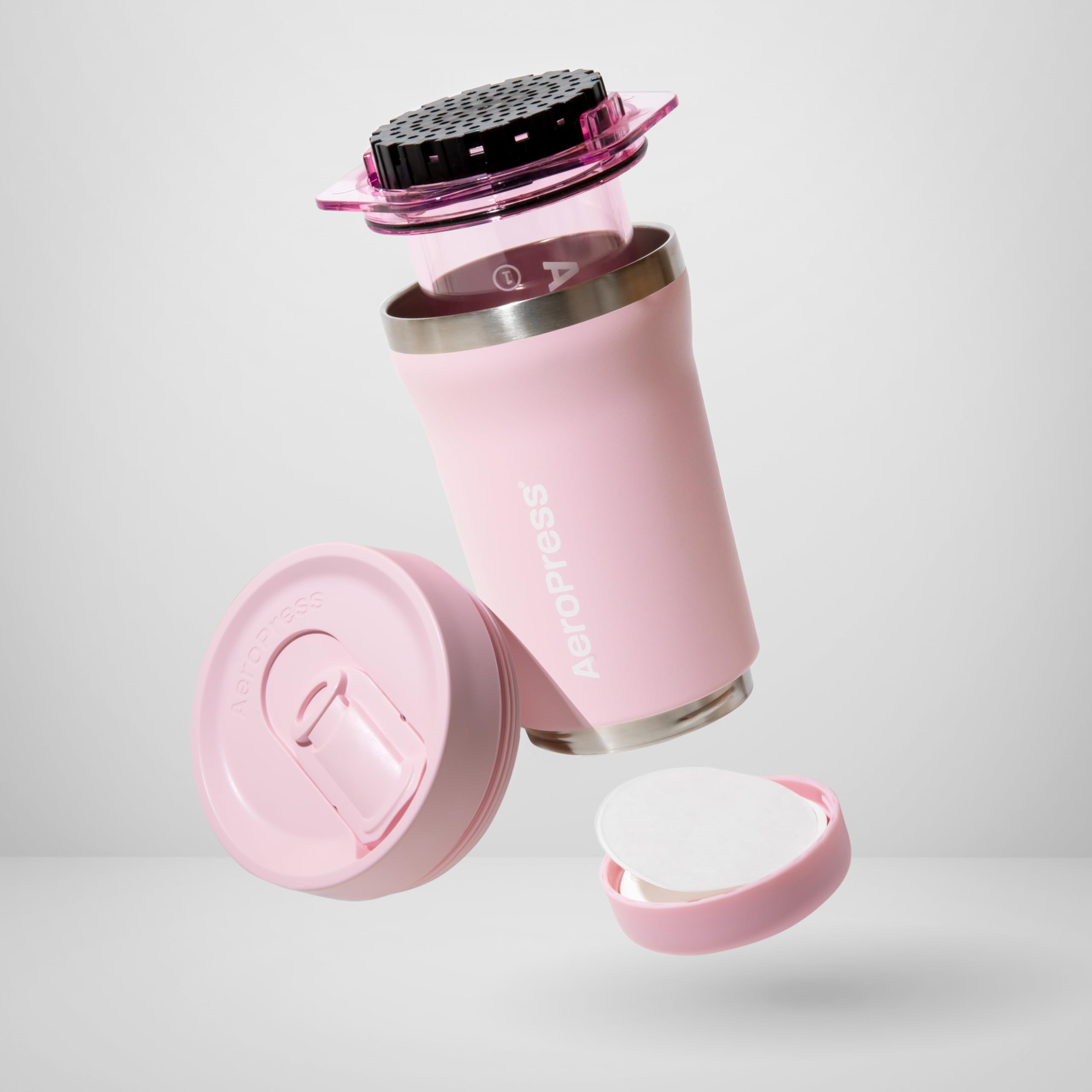 AeroPress Go, Extra Small Portable Coffee Maker Kit, Travel, Hiking & Camping, All-in-One French Press, Pour-Over & Espresso Style Manual Brewer, 2 Min Brew Makes a Less Bitter, More Flavorful Cup