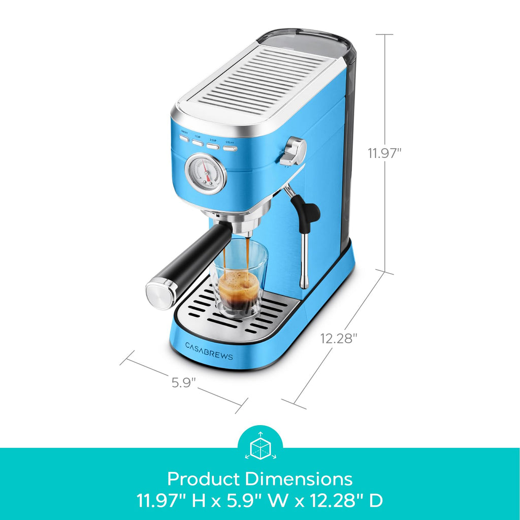 CASABREWS CM5418 Espresso Machine 20 Bar, Compact Espresso Maker with Steam Milk Frother, Stainless Steel Coffee Machine with 34oz Removable Water Tank for Cappuccino, Gift for Women or Men, Silver