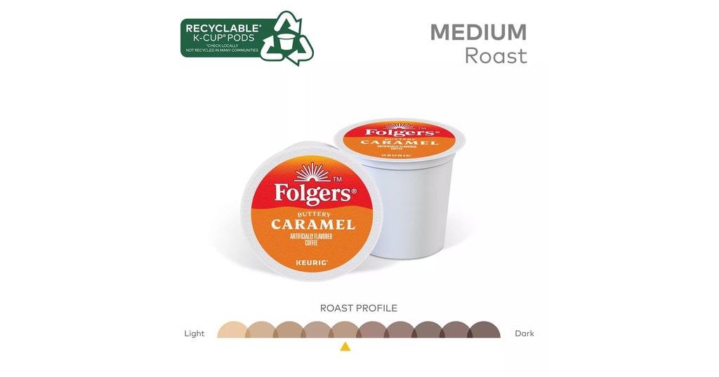 Folgers French Vanilla Artificially Flavored Coffee, Keurig K-Cup pods, 10 Count Box (Pack of 6)