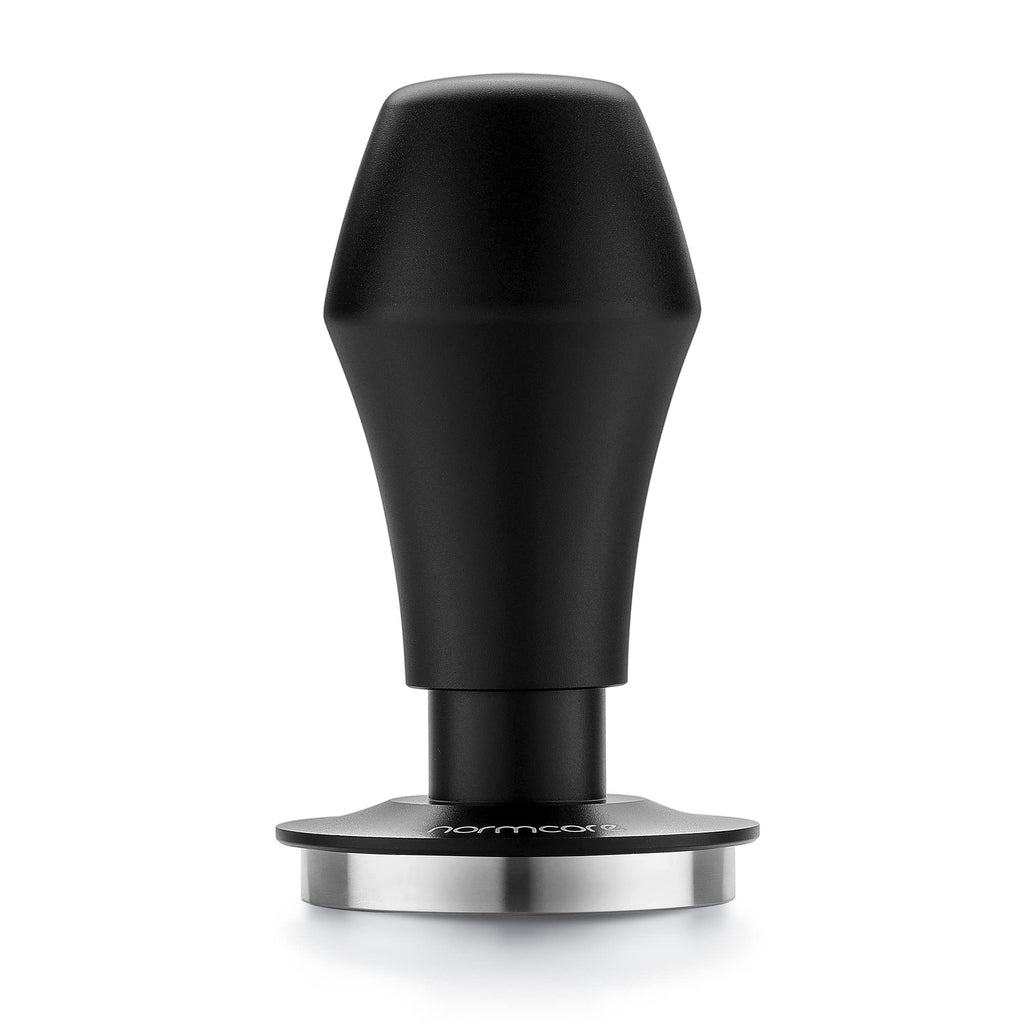 Normcore V4 Coffee Tamper 53.3mm - Spring-Loaded Tamper - Barista Espresso Tamper with 15lb / 25lb / 30lbs Replacement Springs - Anodized Aluminum Handle and Stand - Flat Base, Black