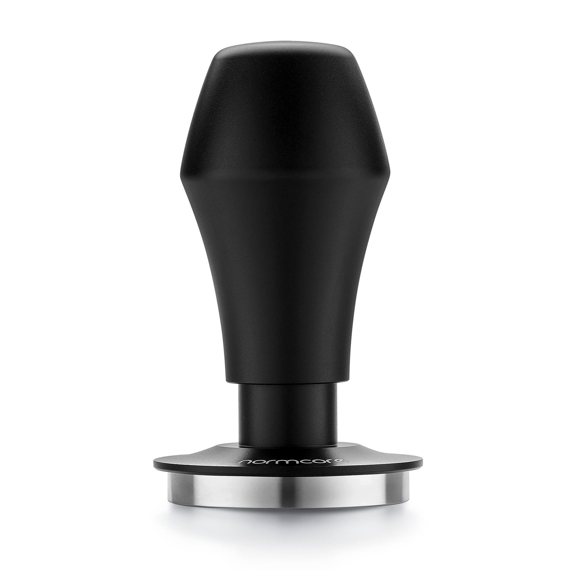Normcore V4 Coffee Tamper 53.3mm - Spring-Loaded Tamper - Barista Espresso Tamper with 15lb / 25lb / 30lbs Replacement Springs - Anodized Aluminum Handle and Stand - Flat Base, Black