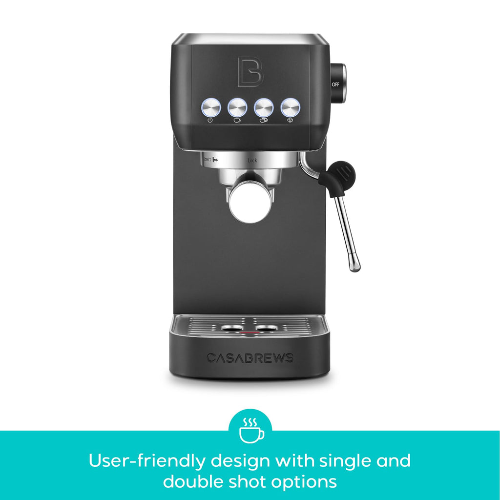 CASABREWS 3700 Essential Espresso Machine 20 Bar, Stainless Steel Cappuccino & Latte Coffee Maker with Steam Frother for Home, 43.9oz Water Tank, Silver